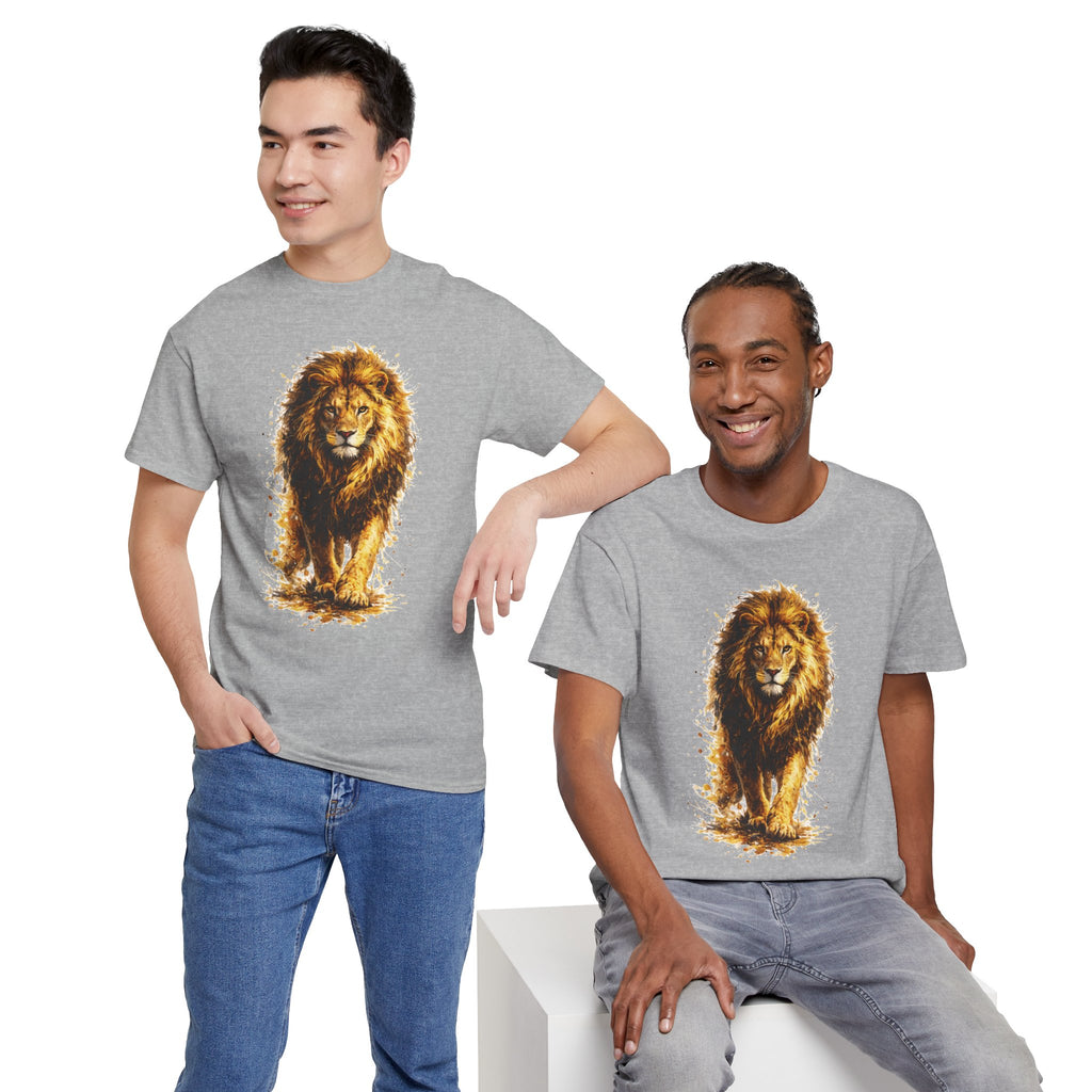 Lion Graphic T-Shirt, Majestic Walking Lion Tee, Watercolor Wildlife Shirt, Unisex Animal Graphic Tee, Lion Lover Gift, Nature Art Shirt