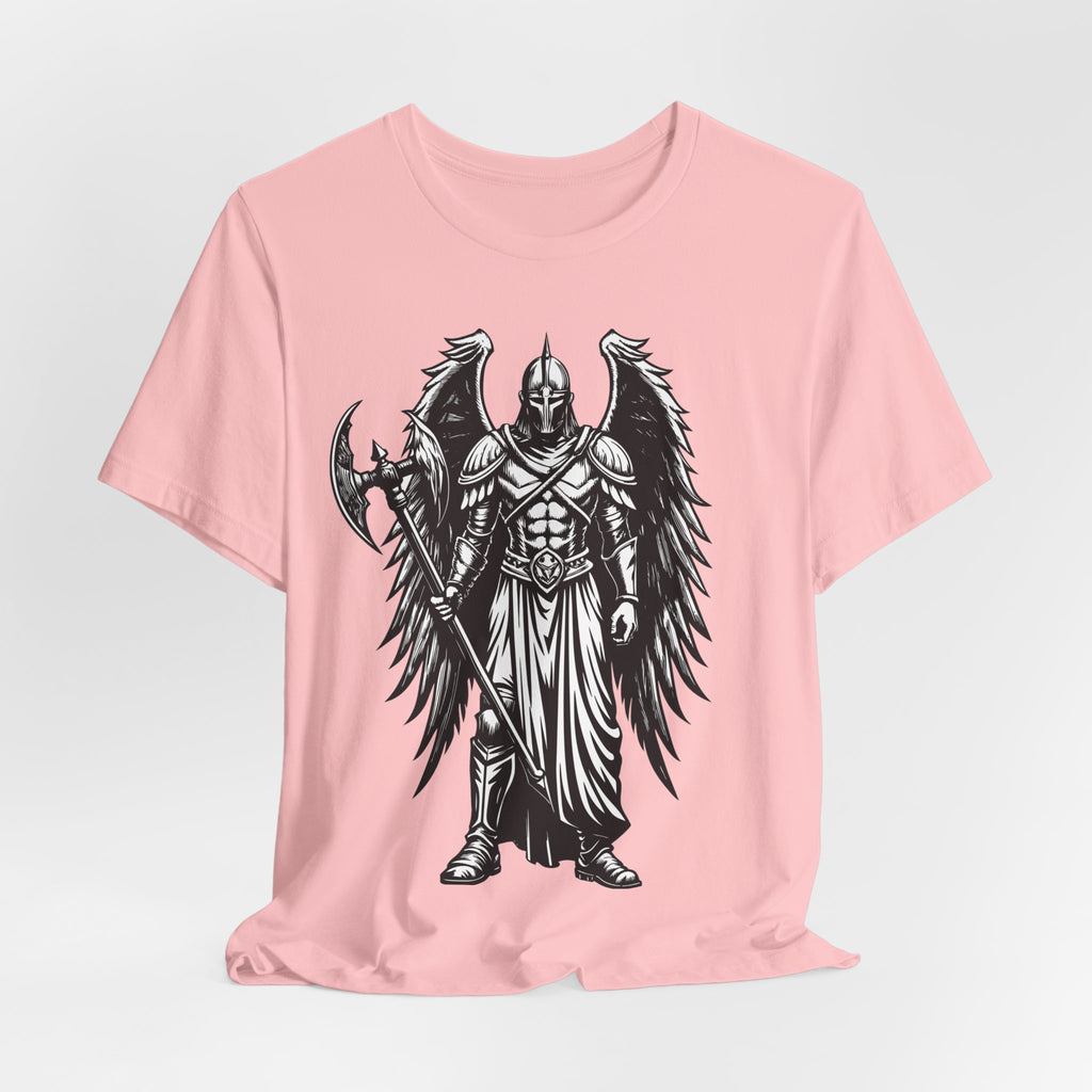 Angel of War Graphic Tee — Winged Knight Armor T-Shirt