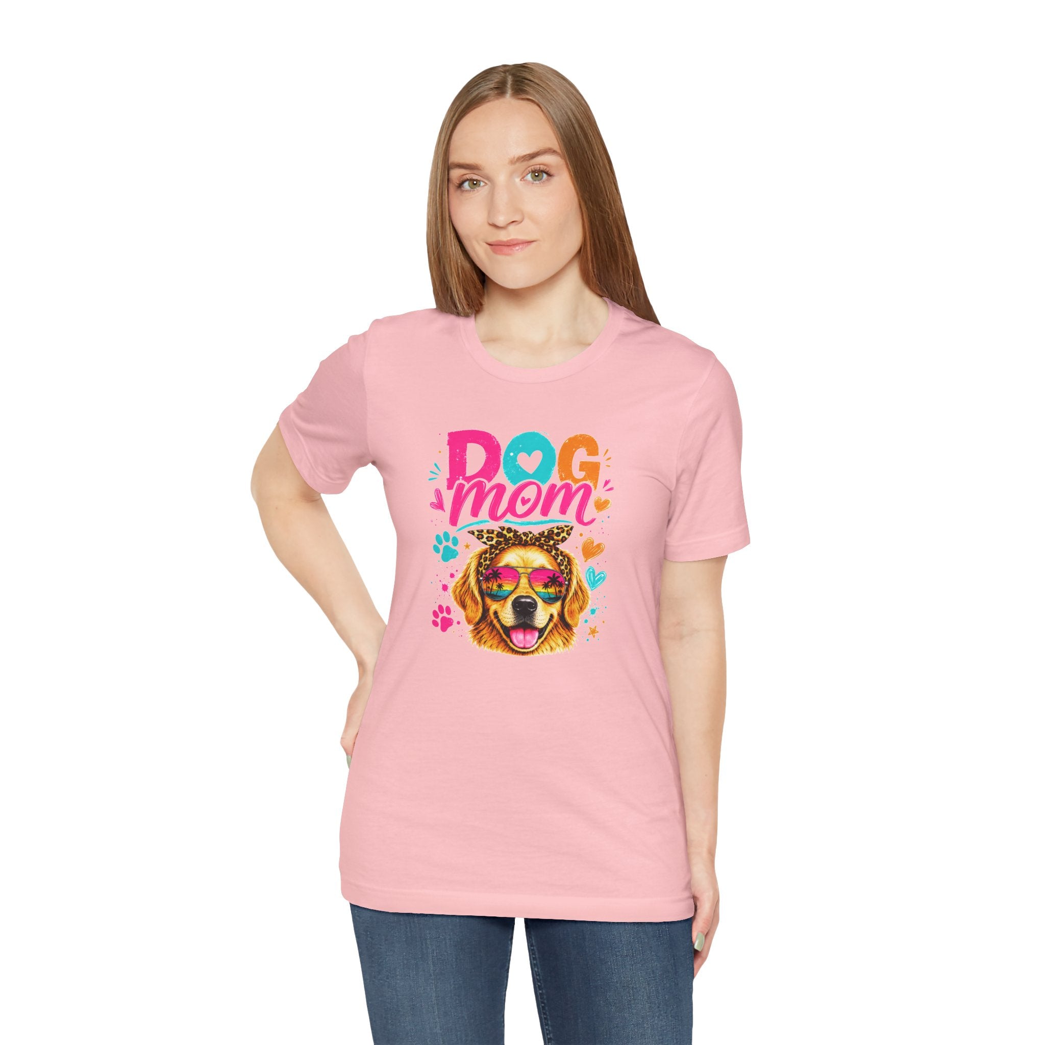 Dog Mom T-Shirt | Golden Retriever Shirt | Funny Dog Mom Gift | Colorful Retro Dog Lover Tee | Unisex Graphic T-Shirt