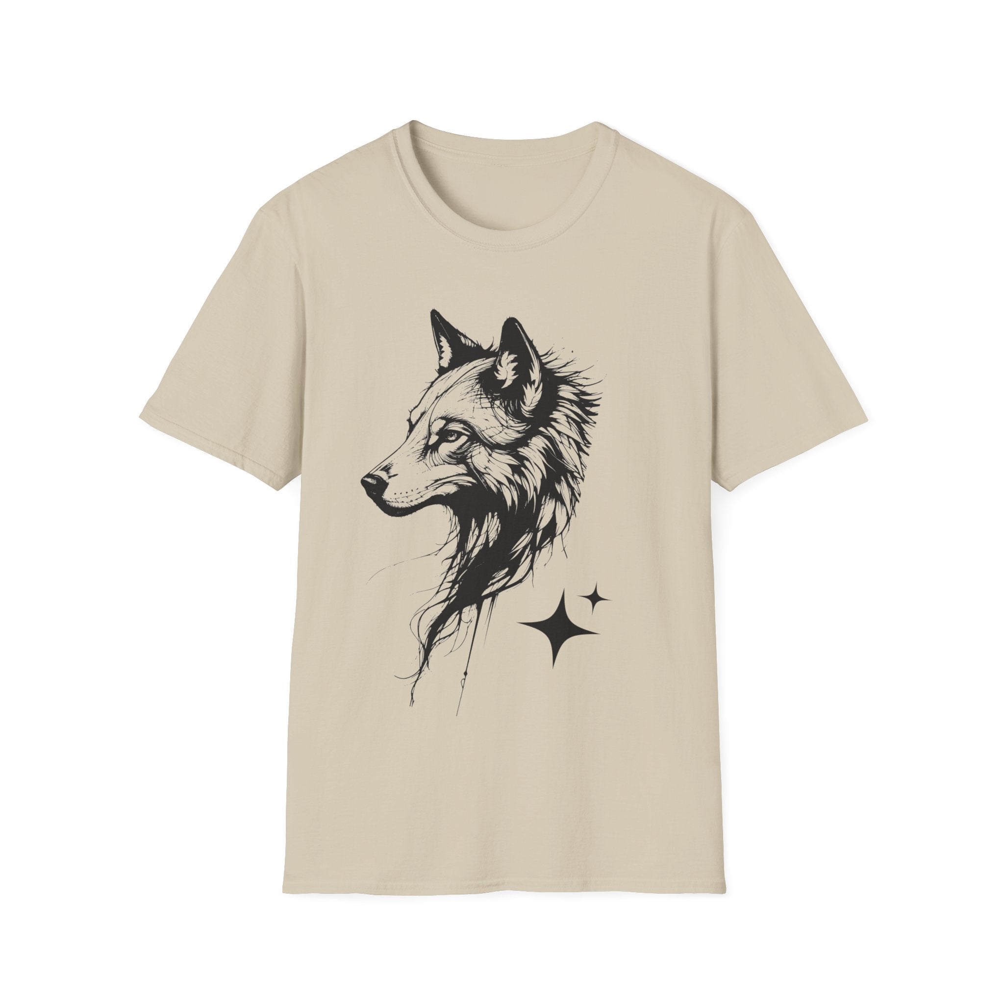 Wolf T Shirt, Mystic Wolf Graphic Tee, Forest Animal Shirt, Minimalist Wolf Head Shirt, Unisex Nature T-Shirt, Wildlife Gift, Boho Wolf Tee