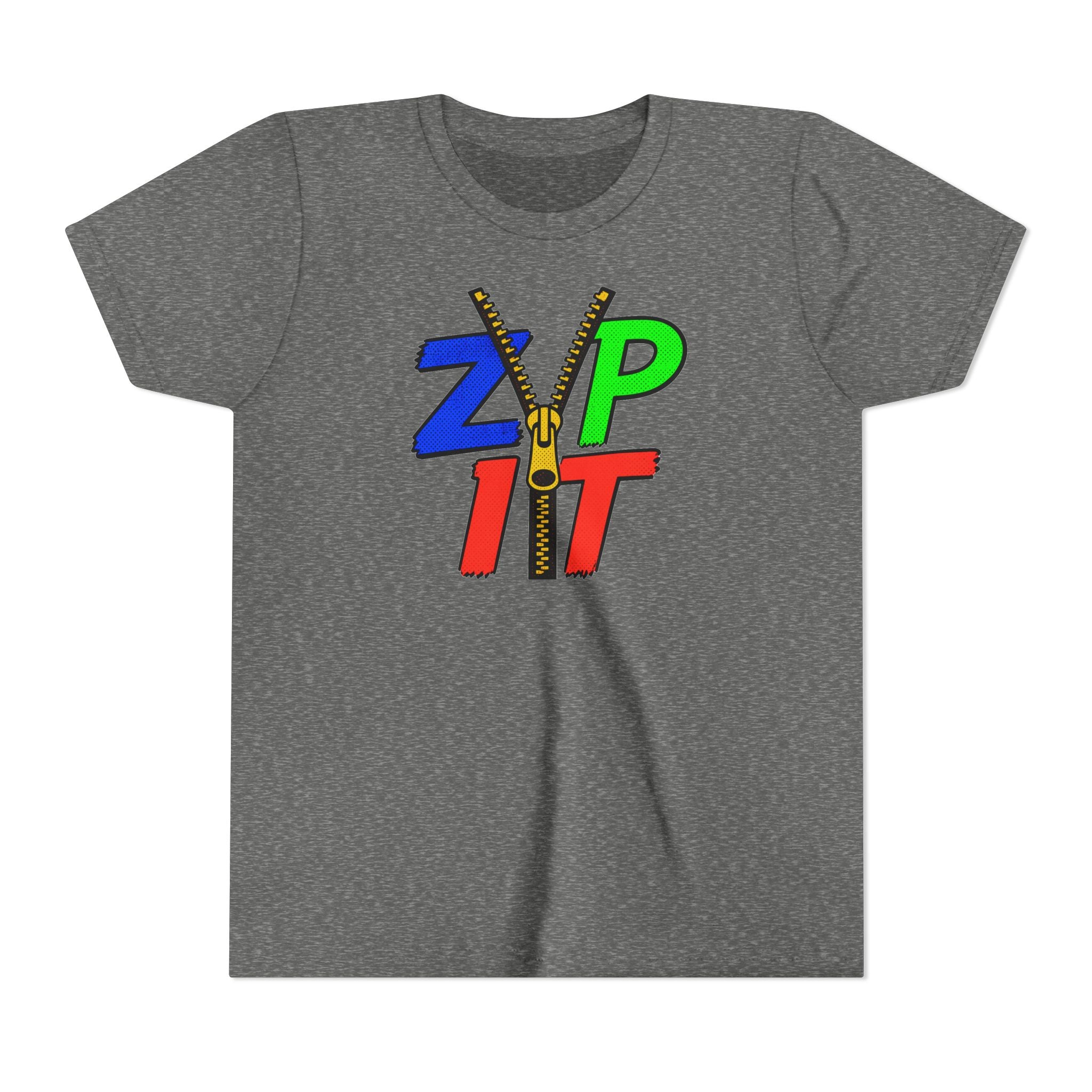 Youth Tee - "Zip It" Colorful Zipper Graphic