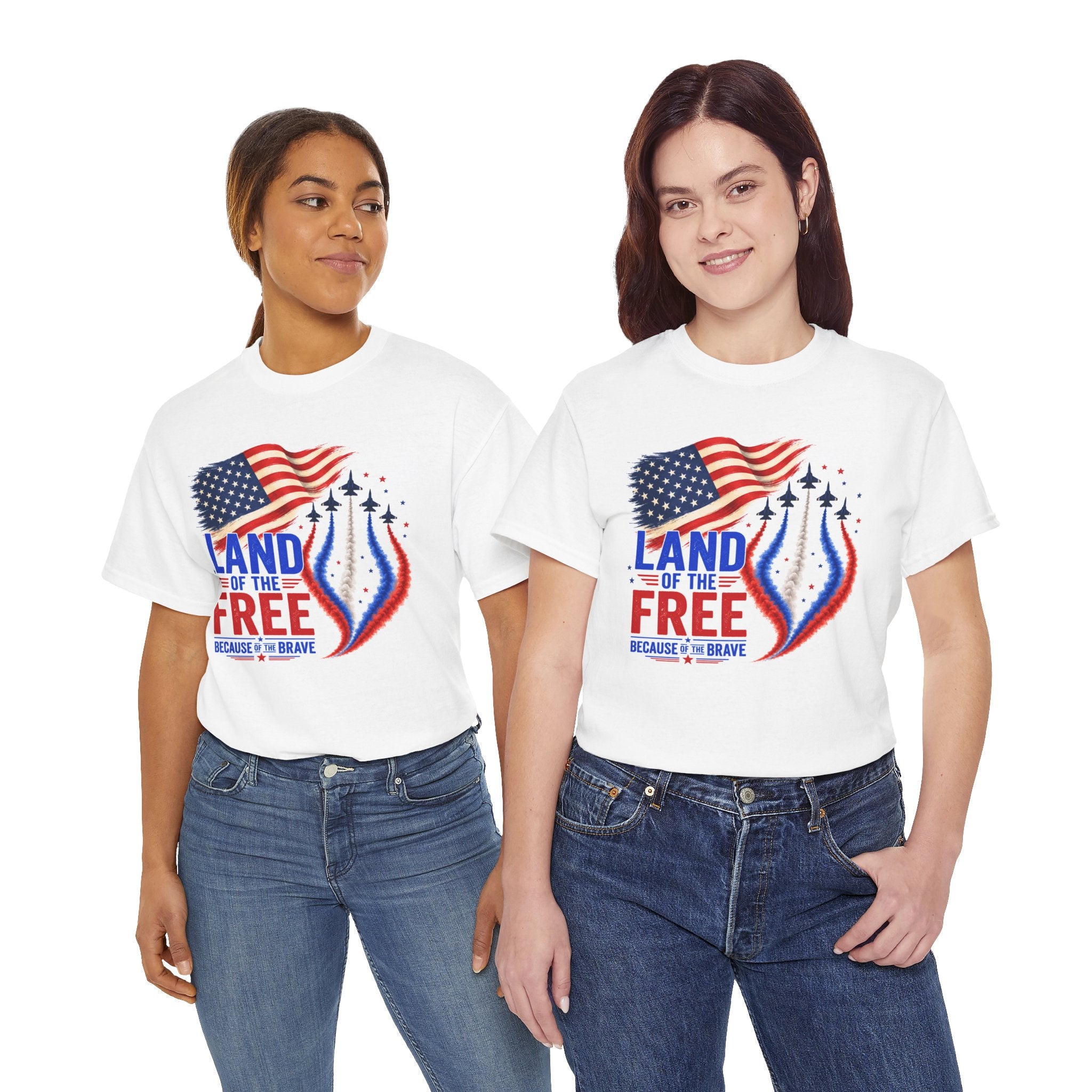 Land of the Free Because of the Brave Shirt, Patriotic 4th of July T-Shirt, USA Flag Tee, American Pride Shirt, Independence Day Gift