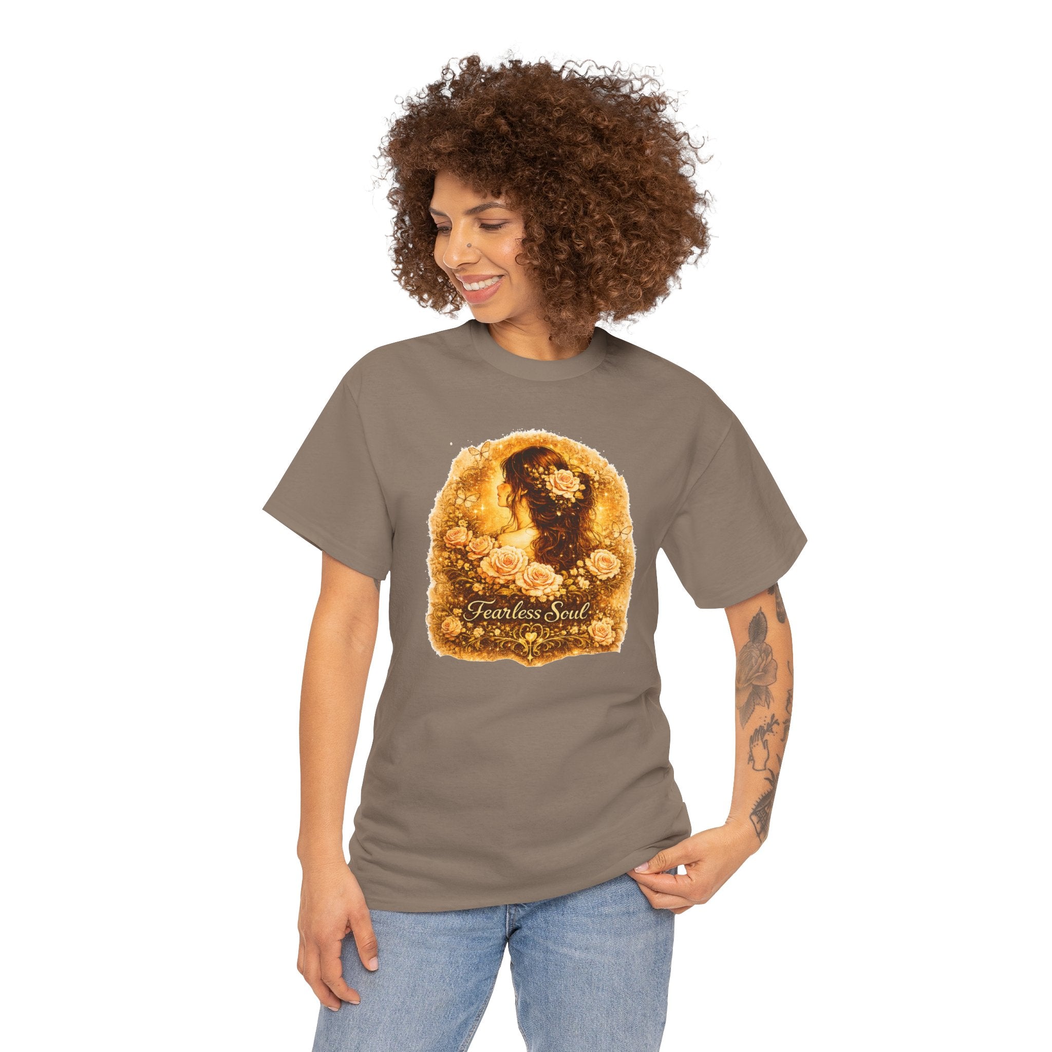 Fearless Soul Shirt, Vintage Floral Woman Tee, Feminine Aesthetic T-Shirt, Boho Graphic Tee, Cottagecore Shirt, Romantic Floral Shirt