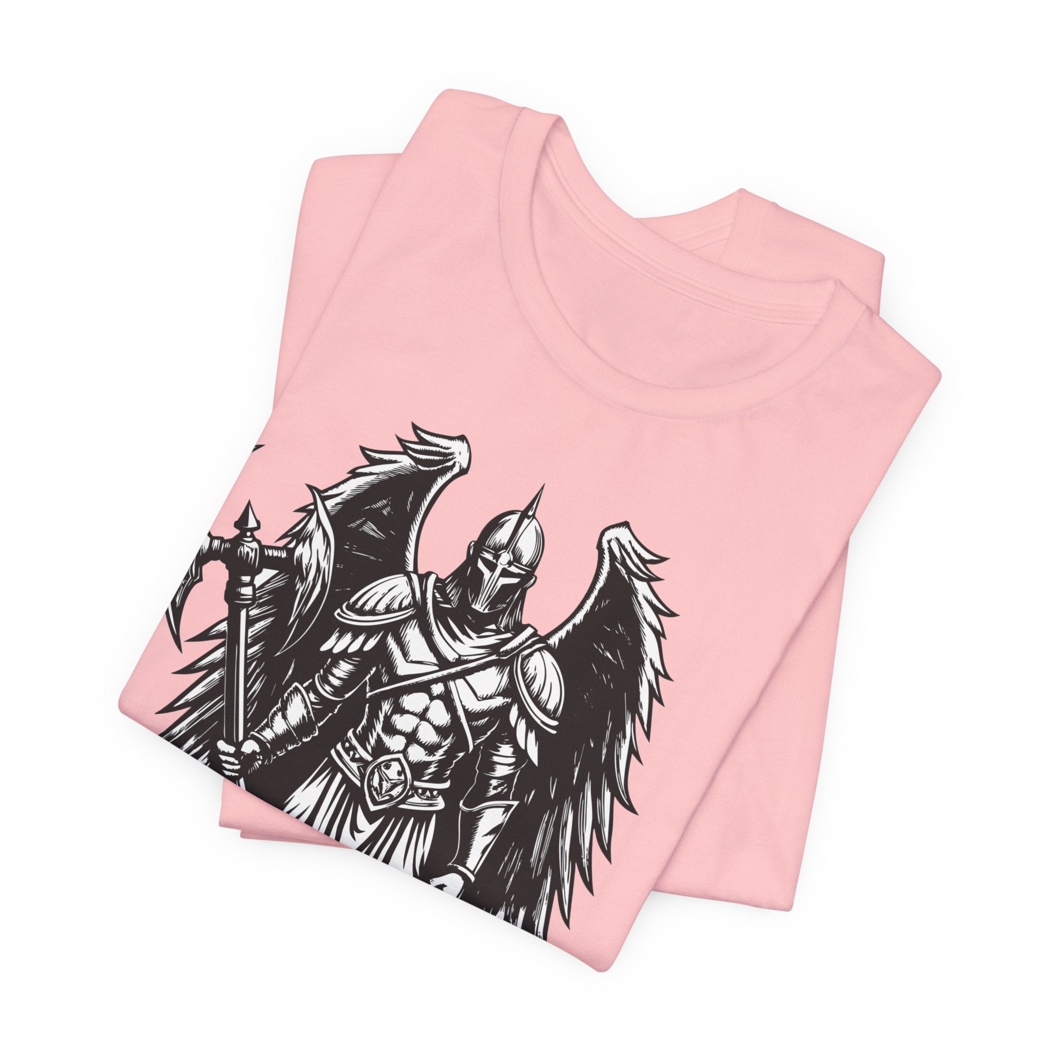 Angel of War Graphic Tee — Winged Knight Armor T-Shirt
