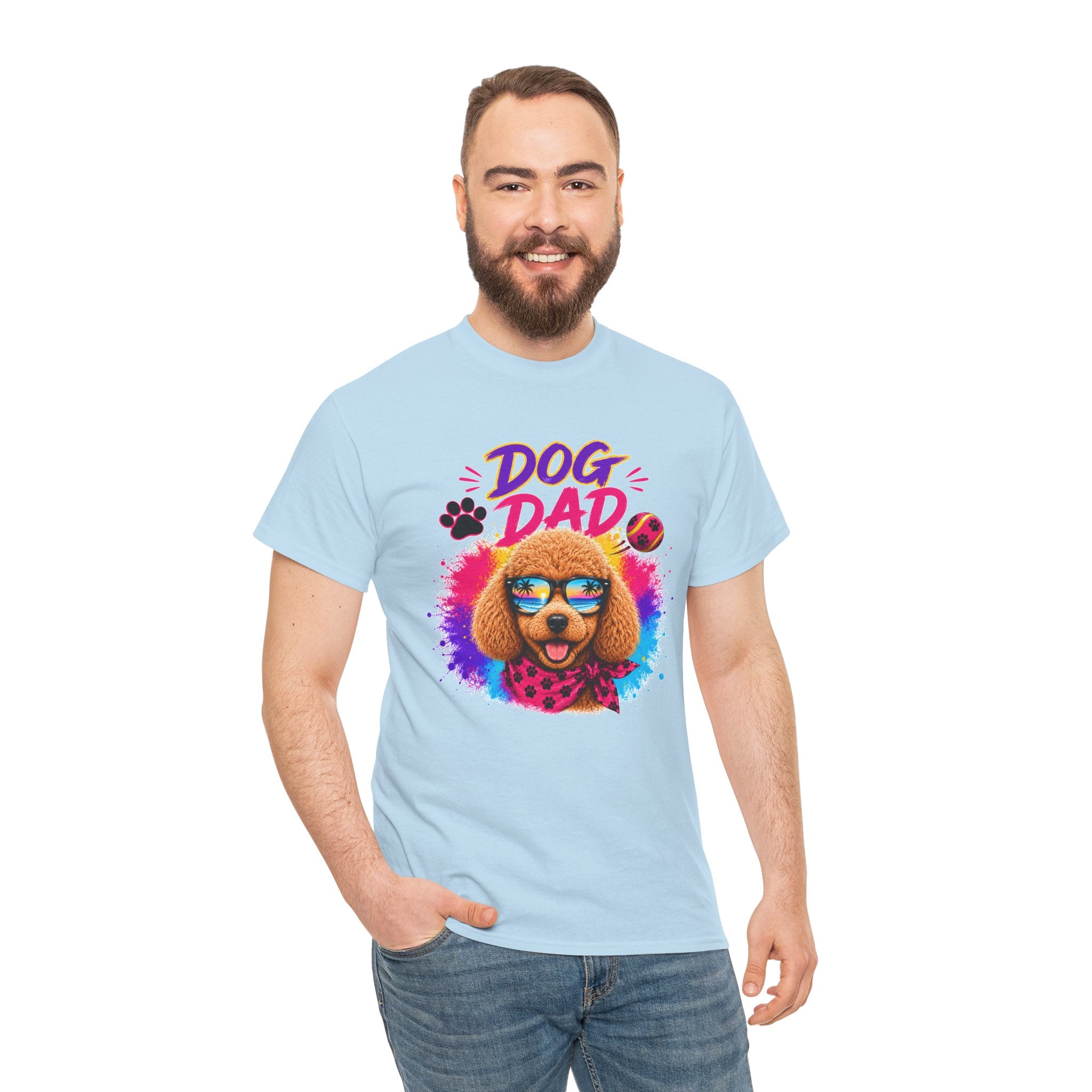Dog Dad Poodle T-Shirt | Funny Dog Dad Gift | Colorful Retro Poodle Shirt | Dog Lover Gift | Unisex Graphic Tee