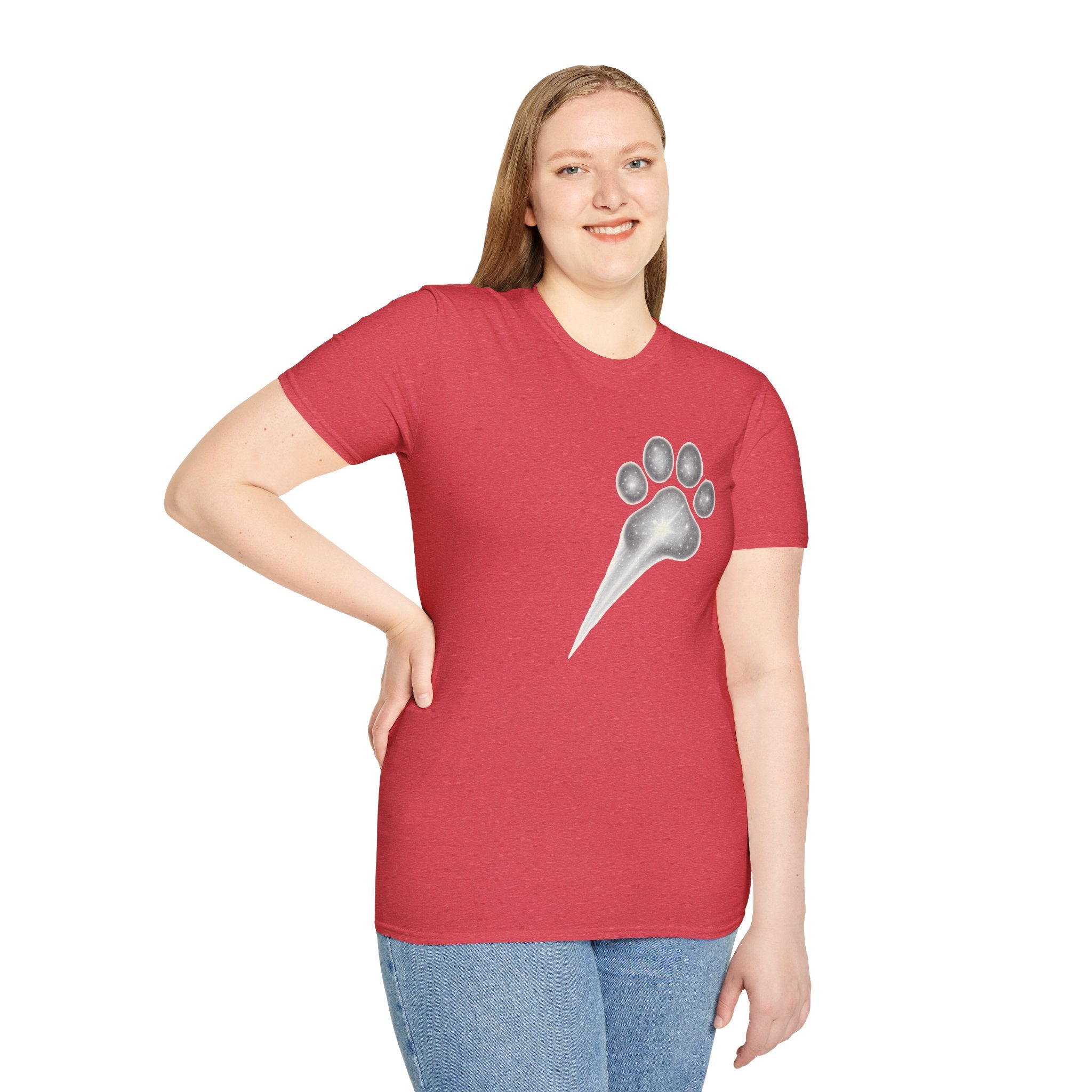 Cat Paw Meteor T-Shirt - Minimalist Paw Print Meteor Design