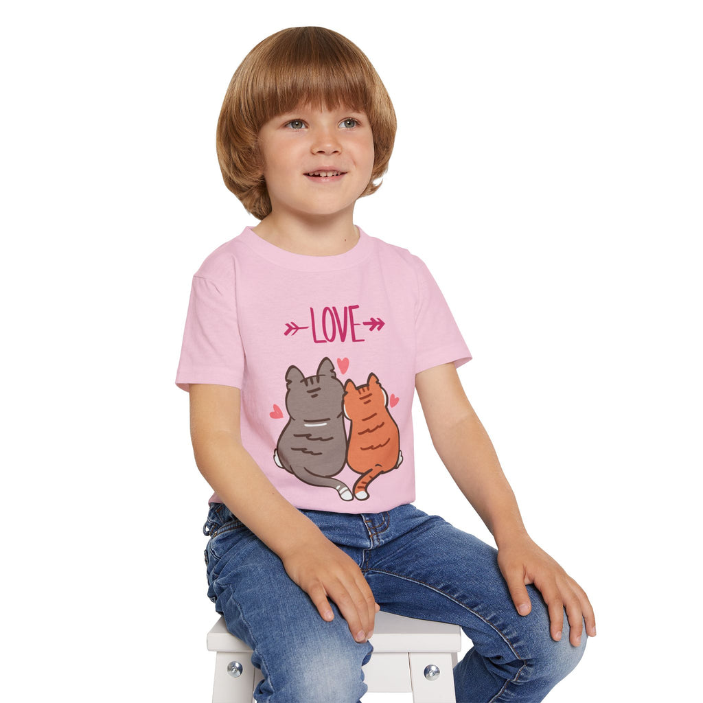 Cute Toddler Cat Shirt, Kids Valentine Shirt, Love Cats T-Shirt for Boys Girls, Matching Siblings Outfit, Kids Cute Animal Tee, Gift for Kids