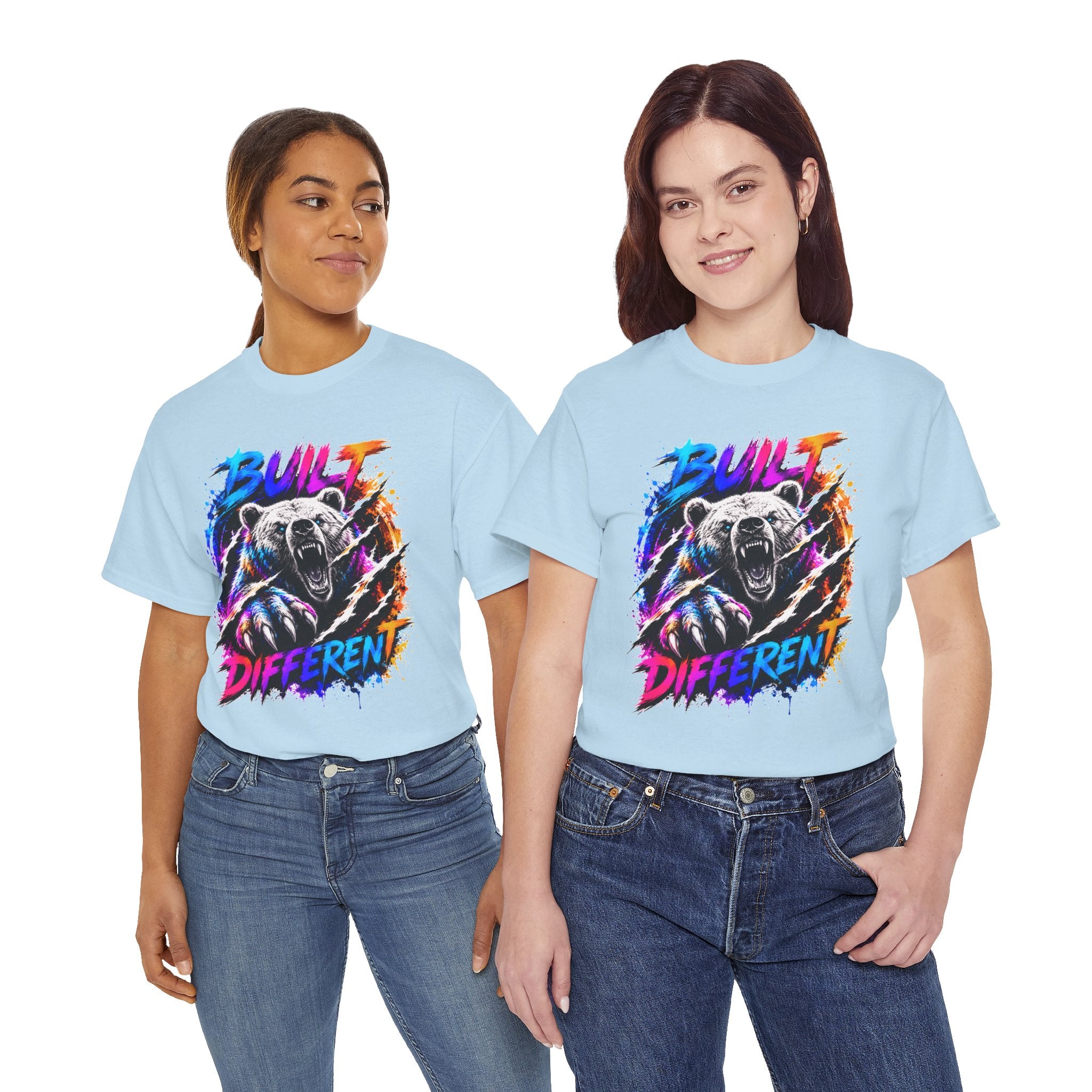 Built Different Bear T-Shirt — Bold Retro Grunge Graphic Tee