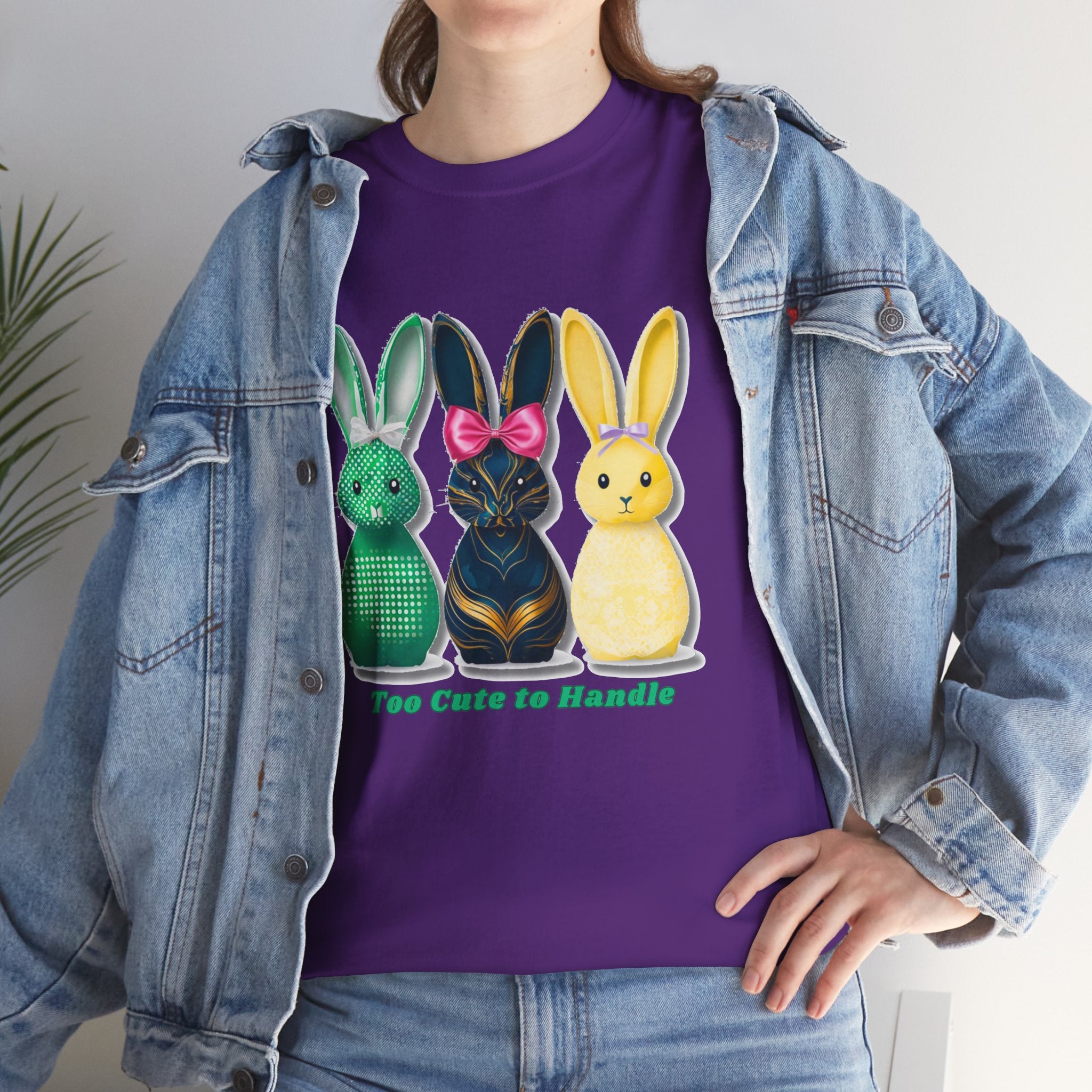 Funny Easter Bunny Shirt, Too Cute To Handle Tee, Cute Bunny Shirt, Easter Gift for Women, Spring Rabbit T-Shirt, Easter Outfit