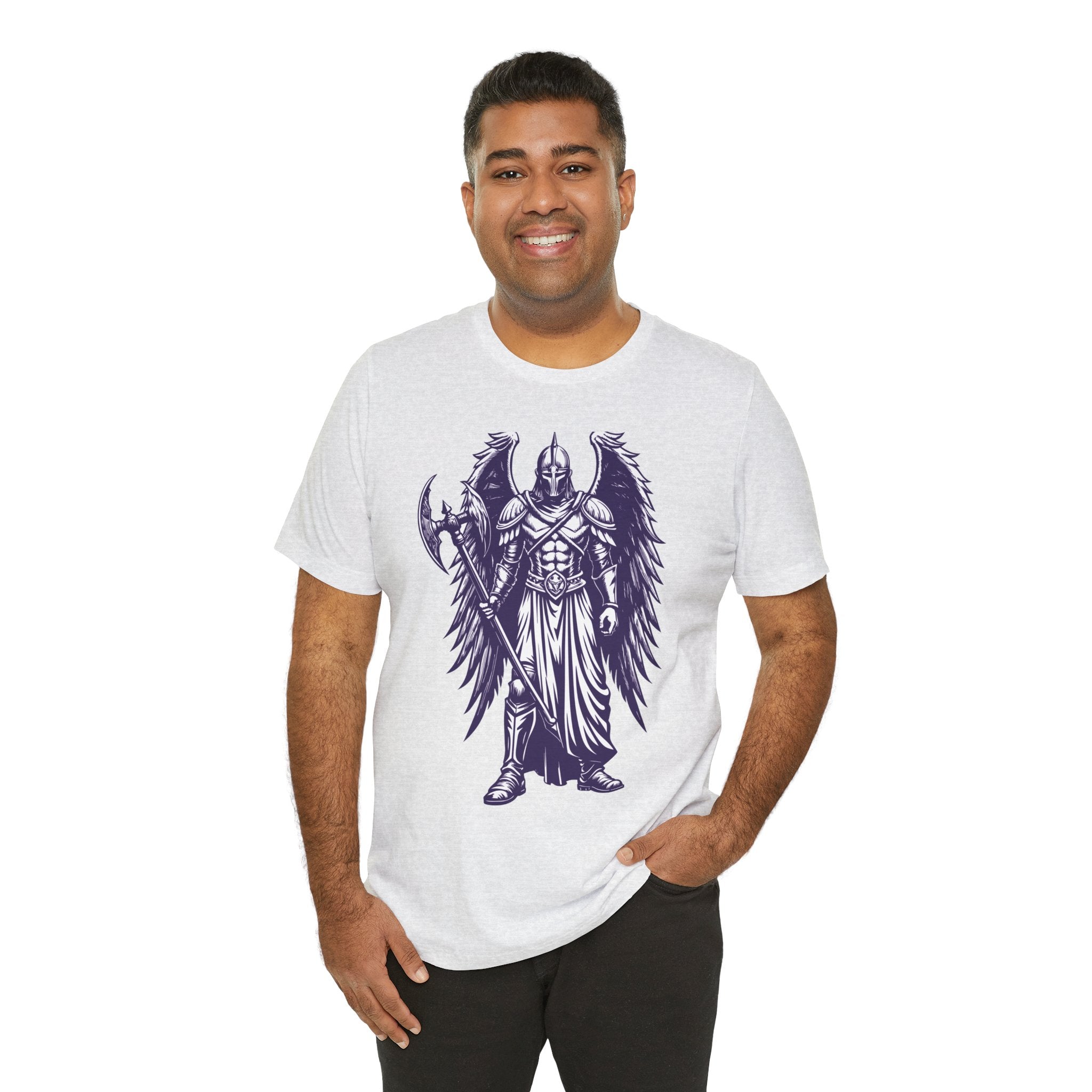 Fallen Angel Warrior T-Shirt | Gothic Fantasy Winged Knight Tee