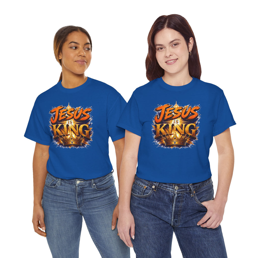 Jesus Is King Christian T-Shirt | Crown Graphic Tee | Religious Unisex Shirt | Faith Apparel | Christian Gift for Men & Women