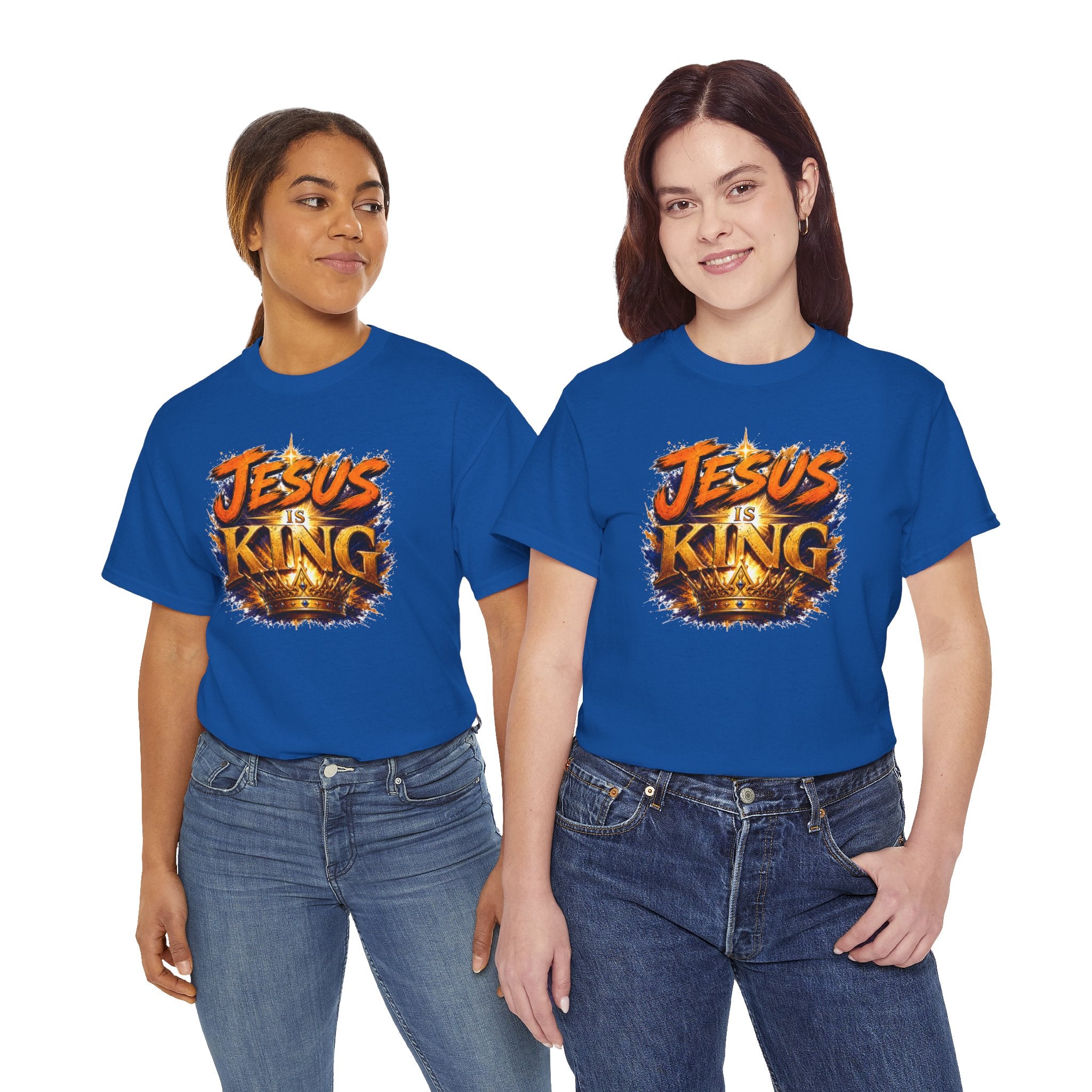 Jesus Is King Christian T-Shirt | Crown Graphic Tee | Religious Unisex Shirt | Faith Apparel | Christian Gift for Men & Women