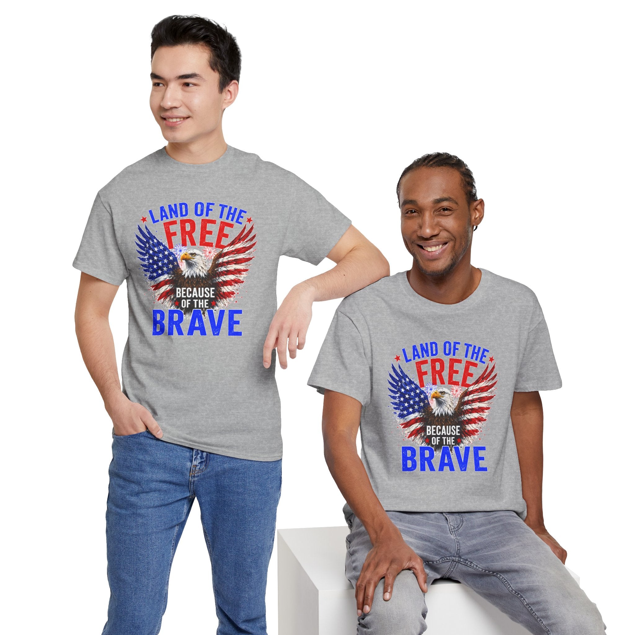 Land of the Free Because of the Brave Shirt, Patriotic Eagle T-Shirt, American Flag Tee, 4th of July Shirt, Veteran Gift, USA Pride Tee
