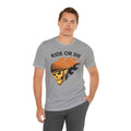 Ride or Die Skull Helmet T-Shirt | Biker Graphic Tee for Men | Vintage Motorcycle Shirt