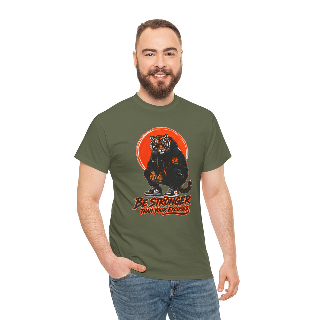 Tiger Graphic Tee — "Be Stronger Than Your Doubts" Motivational T-Shirt