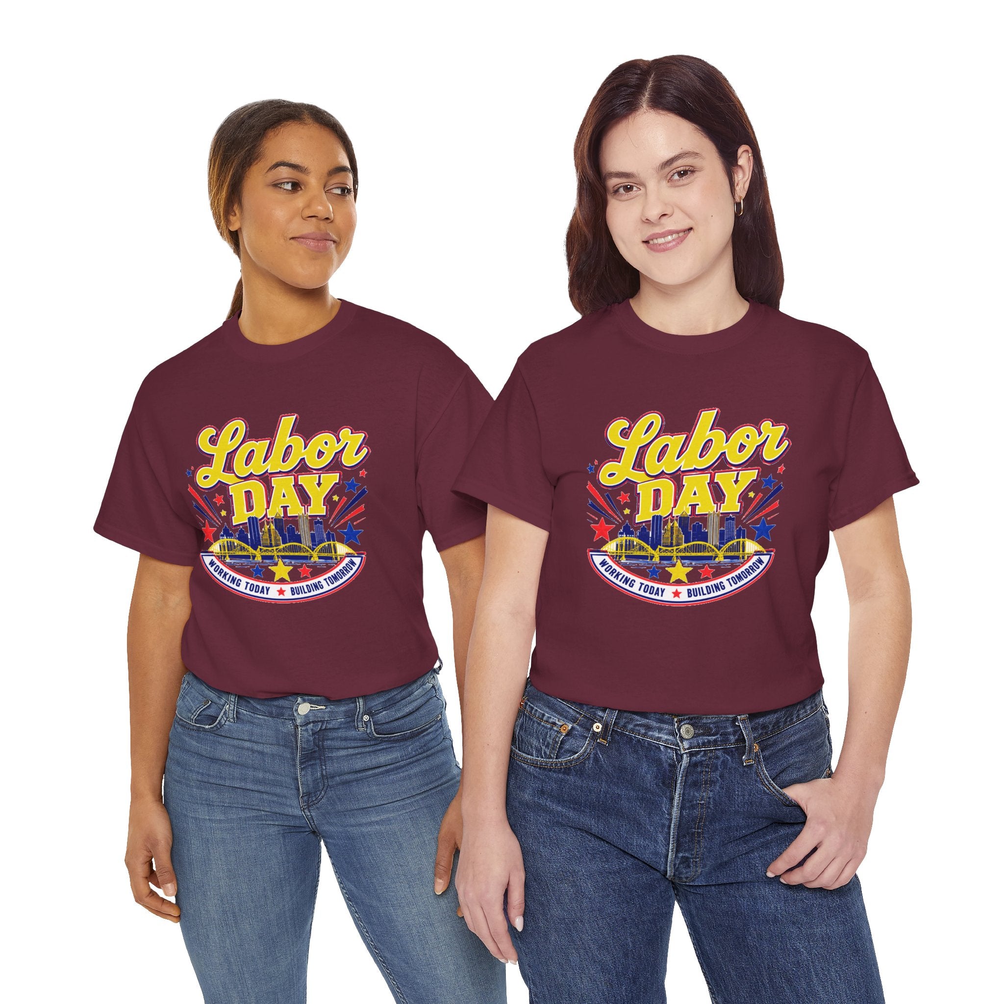 Labor Day Skyline T‑Shirt — Retro Stars & Stripes Celebration Tee
