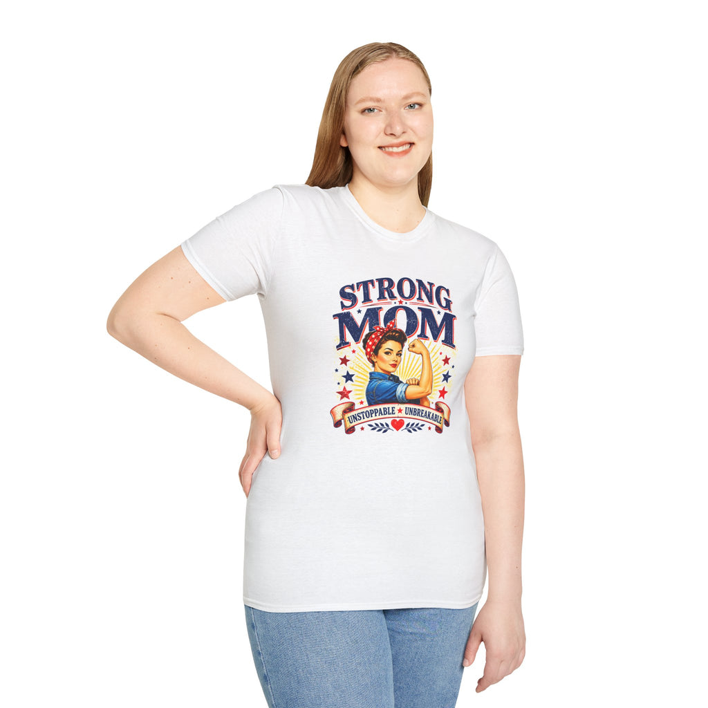 Strong Mom T-Shirt | Retro Vintage Mom Shirt | Empowered Mother Graphic Tee | Gift for Mom | Inspirational Women's T-Shirt