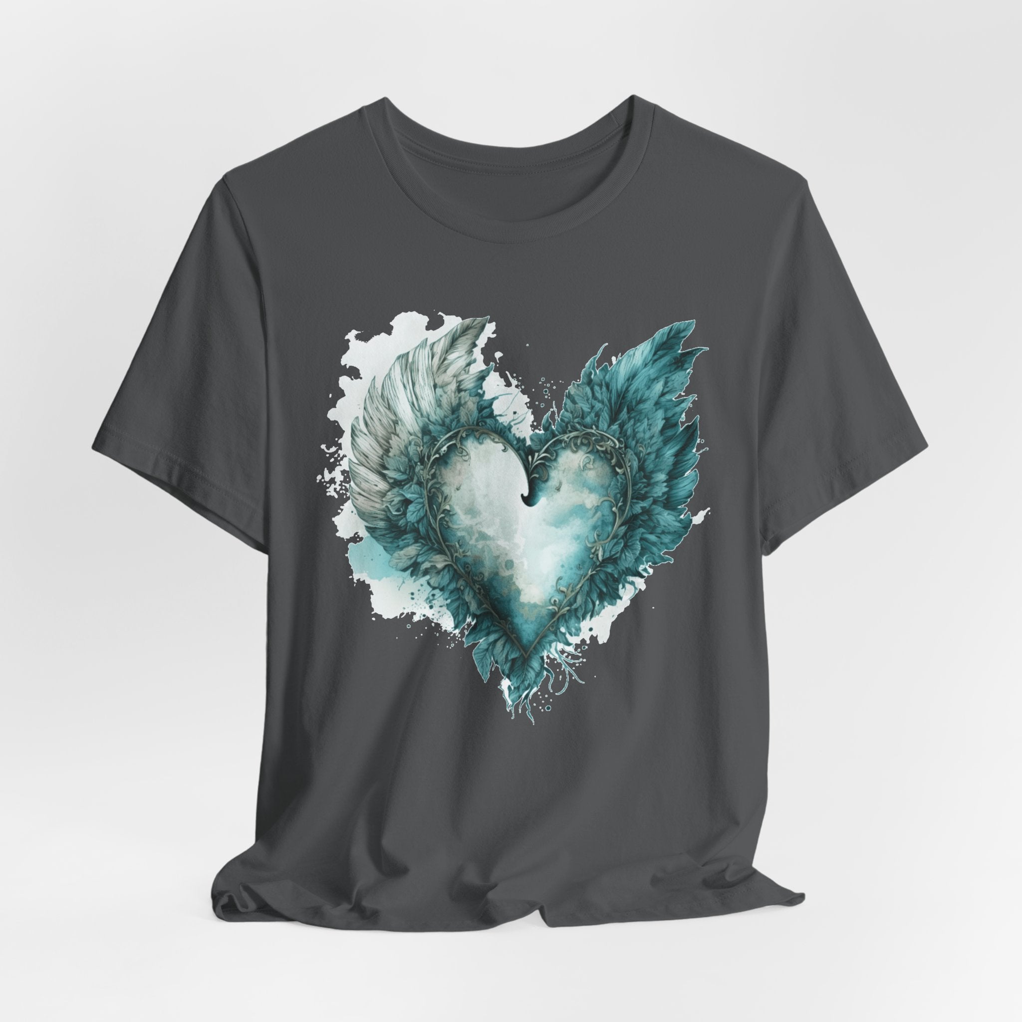 Winged Heart T-Shirt, Watercolor Heart with Wings Shirt, Aesthetic Graphic Tee, Unisex Vintage Style Shirt