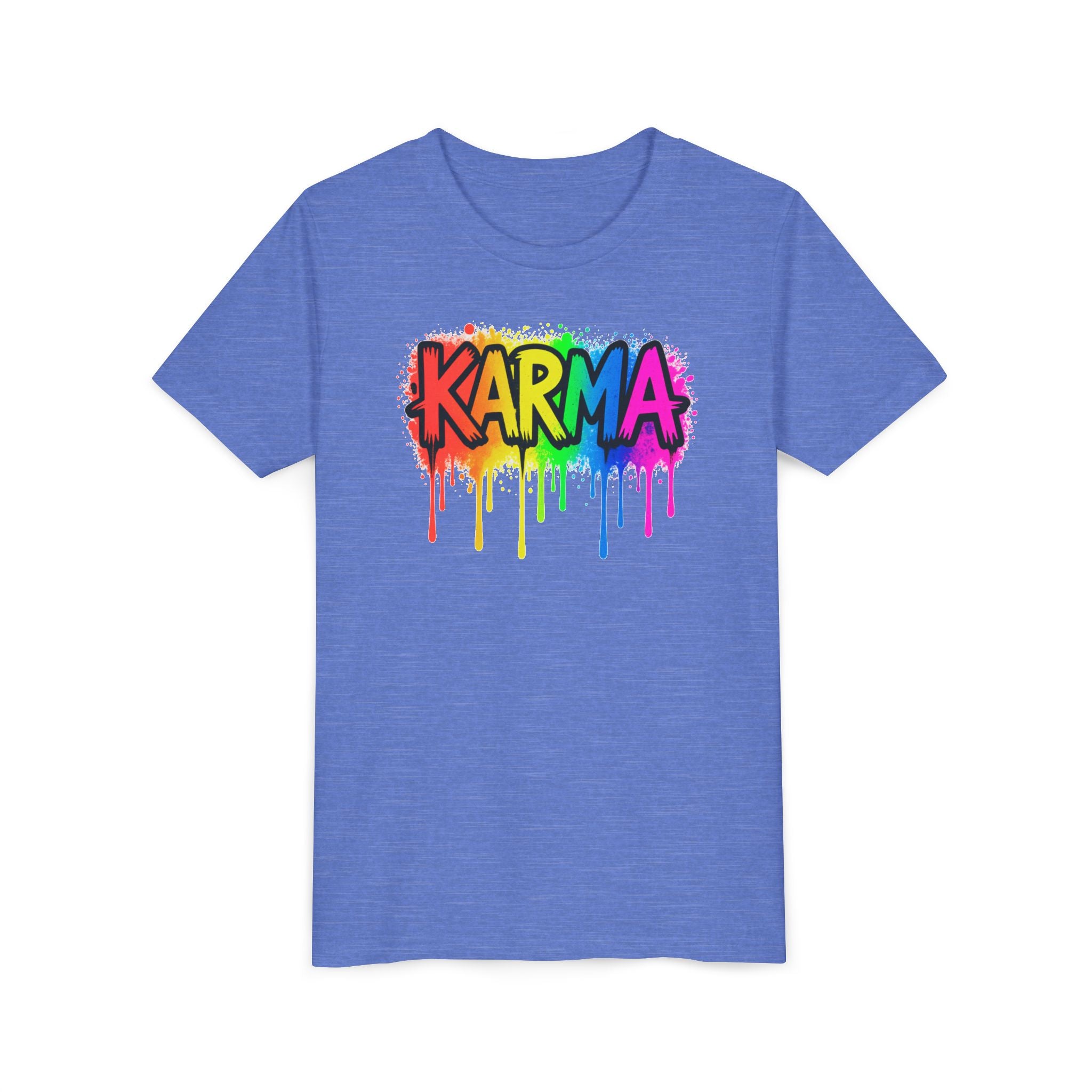 KARMA Rainbow Drip Youth Tee – Colorful Graffiti Kids T-Shirt