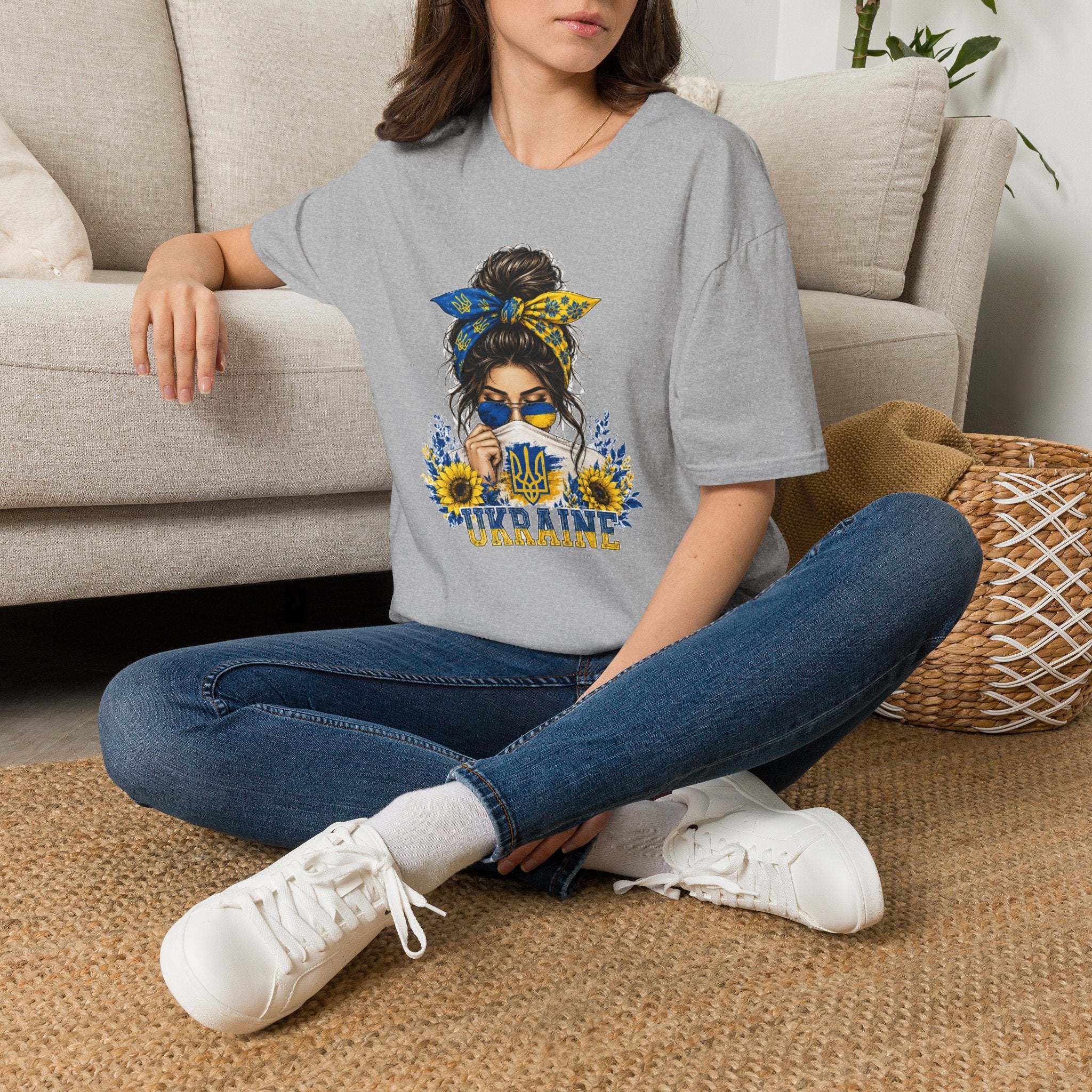 Ukraine Sunflower Bandana T-Shirt — Stylish Patriotic Graphic Tee