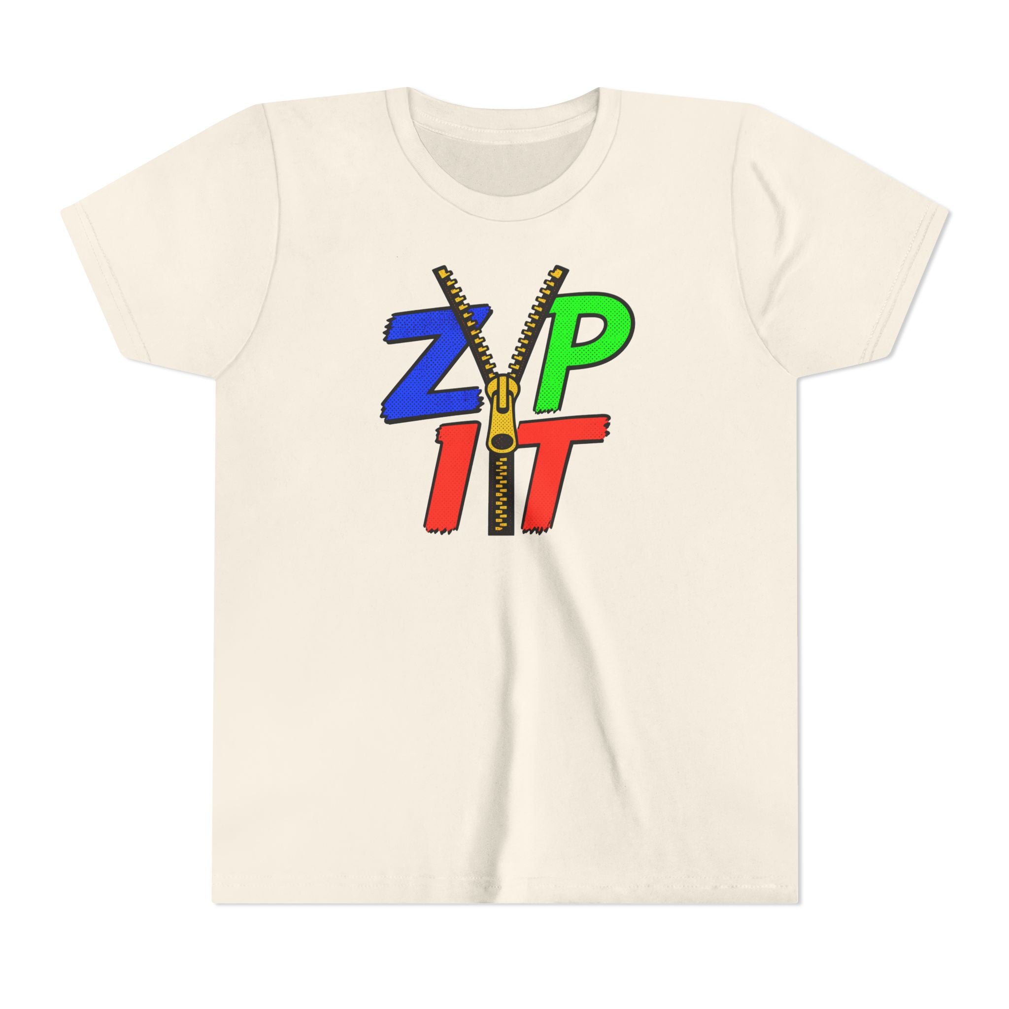Youth Tee - "Zip It" Colorful Zipper Graphic