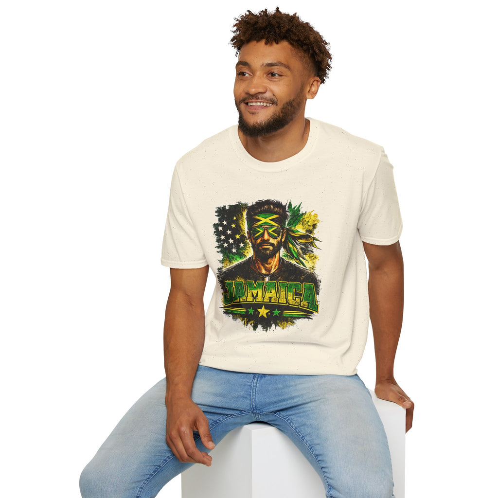 Jamaican Flag Portrait T-Shirt — Reggae Vibe Graphic Tee