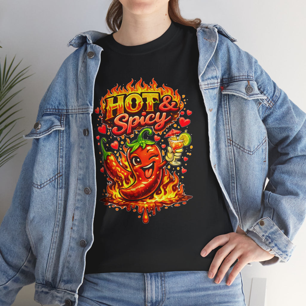 Hot & Spicy Pepper Shirt, Funny Chili Graphic Tee, Cute Food Lover T-Shirt, Spicy Gift