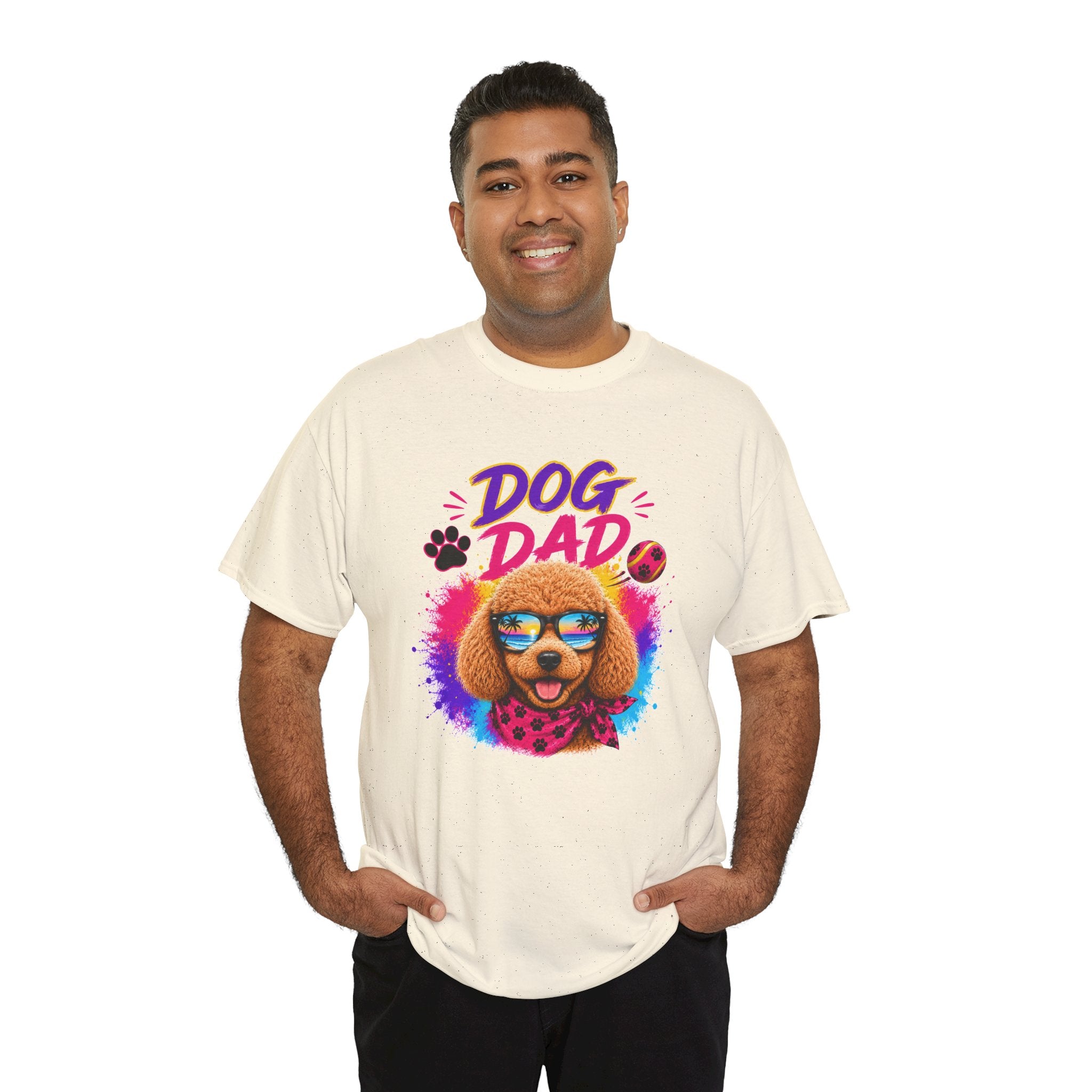Dog Dad Poodle T-Shirt | Funny Dog Dad Gift | Colorful Retro Poodle Shirt | Dog Lover Gift | Unisex Graphic Tee