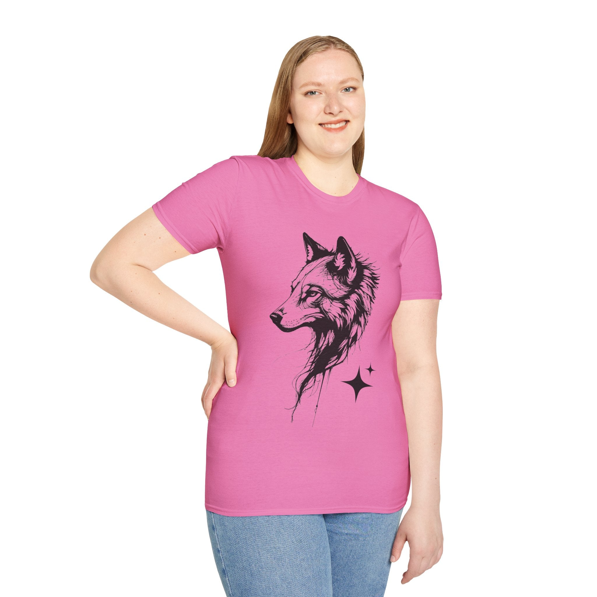 Wolf T Shirt, Mystic Wolf Graphic Tee, Forest Animal Shirt, Minimalist Wolf Head Shirt, Unisex Nature T-Shirt, Wildlife Gift, Boho Wolf Tee