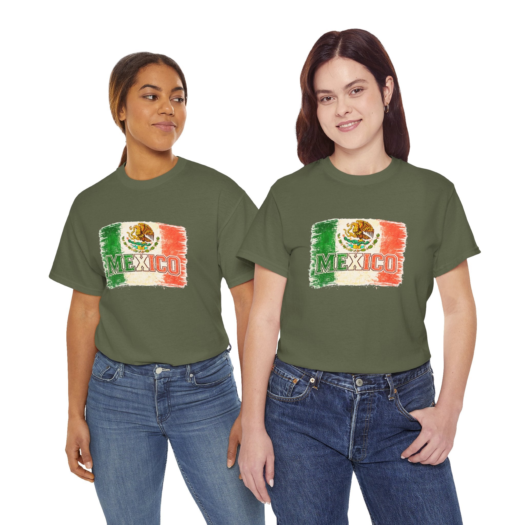 Mexico Flag Vintage T-Shirt — Distressed Mexican Emblem Tee