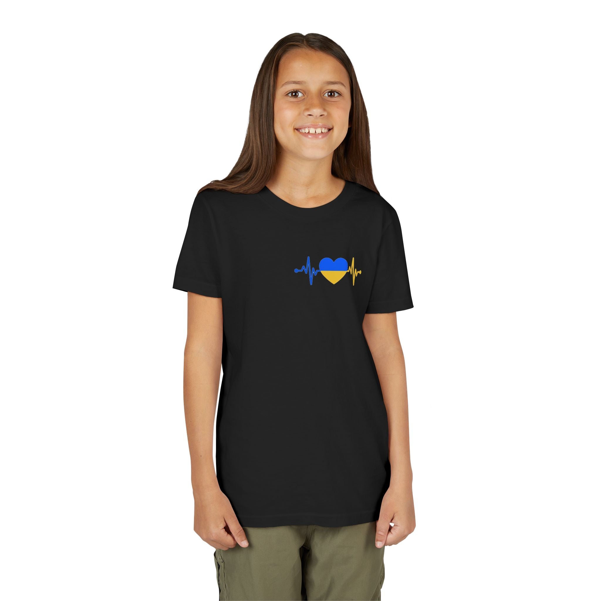Youth Tee — Love Ukraine Heartbeat Kids Shirt