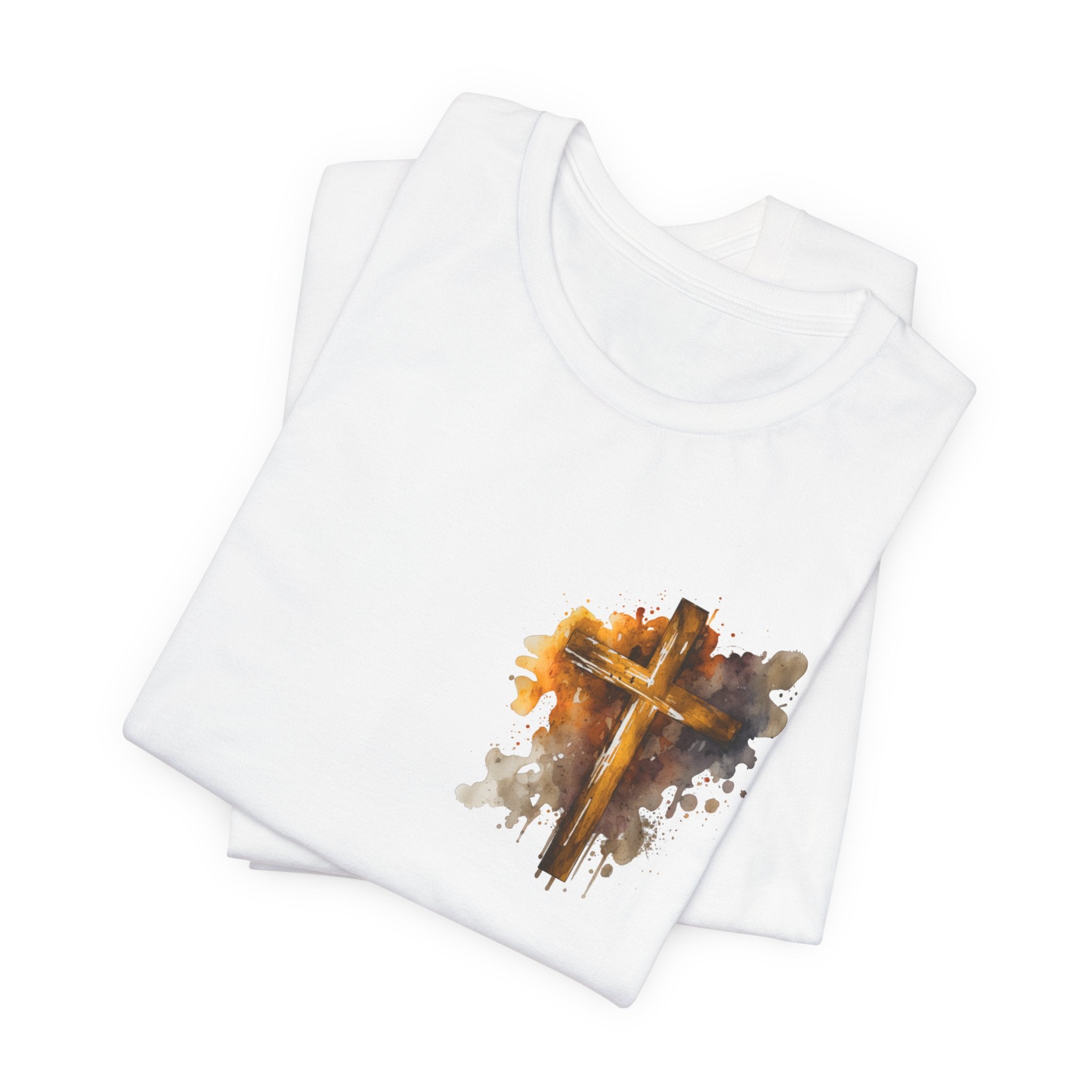 Christian Cross T-Shirt, Watercolor Faith Tee, Religious Shirt, Minimalist Christian Gift, Unisex Graphic Tee