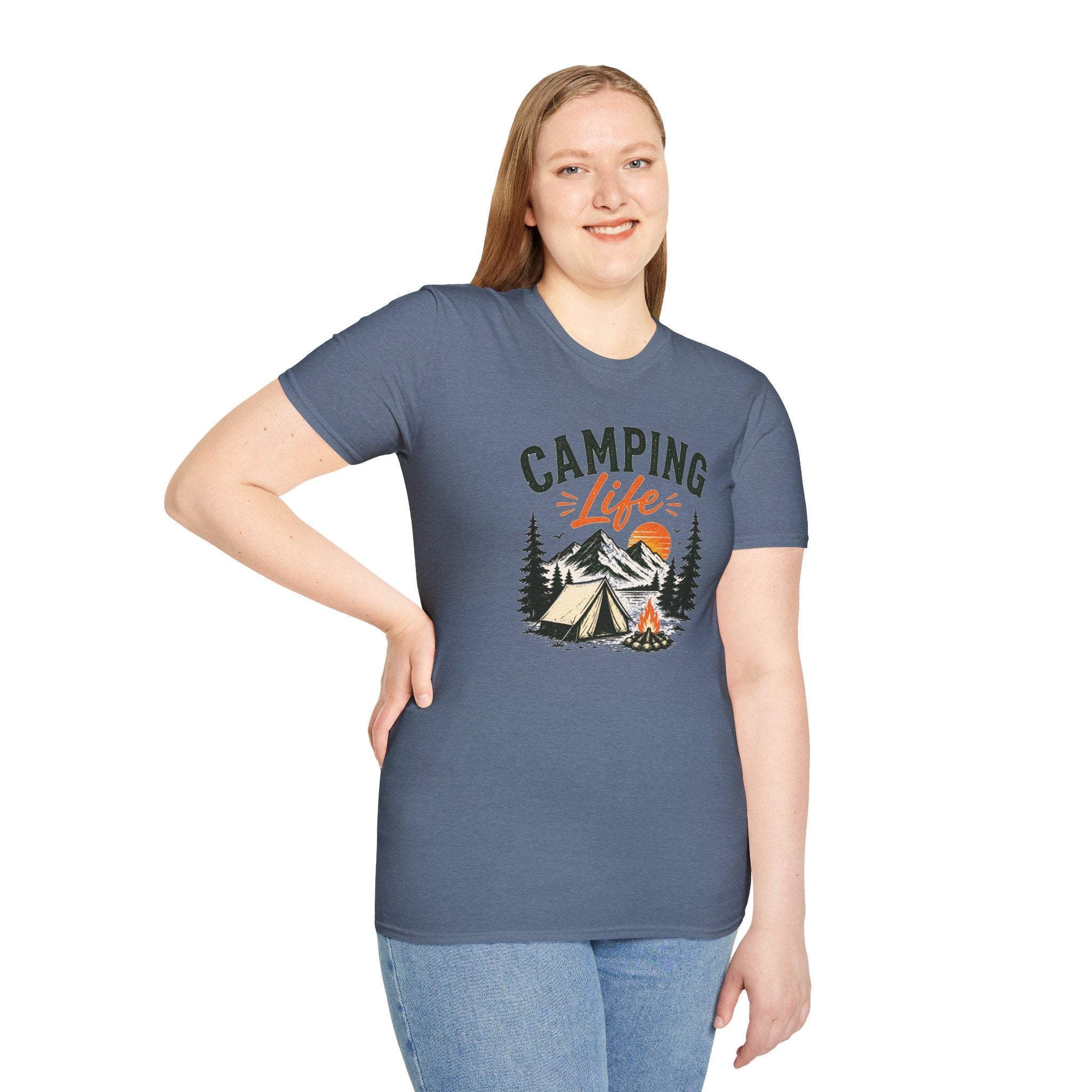 Camping Life T-Shirt — Vintage Tent & Campfire Outdoor Tee