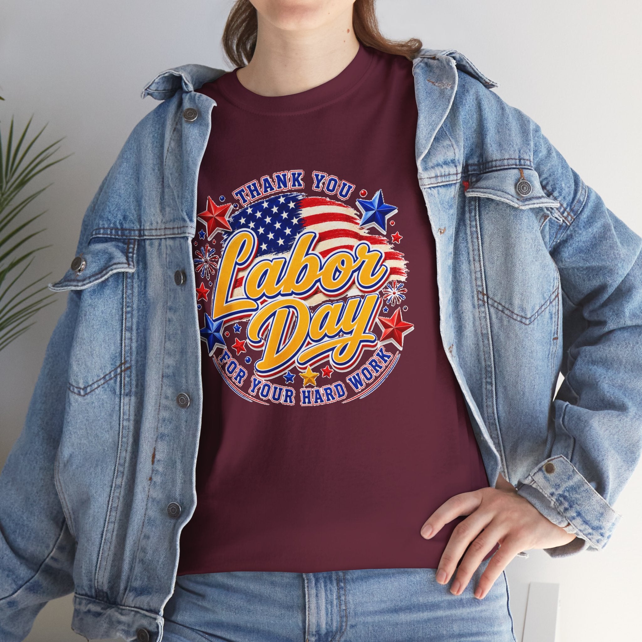Labor Day T-Shirt — "Thank You Labor Day For Your Hard Work" Patriotic Holiday Tee