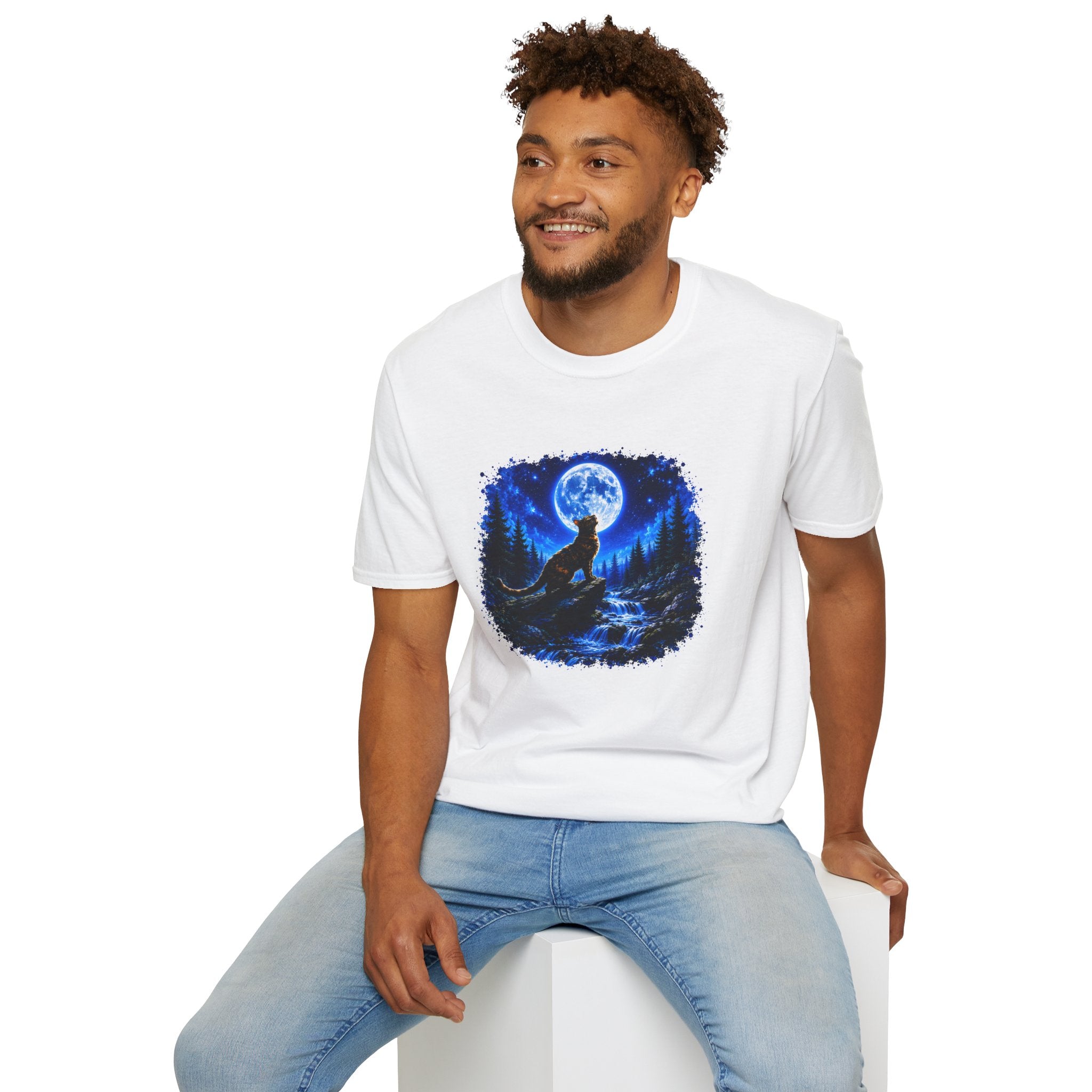 Cat Howl T-Shirt – Moonlit Night Graphic Tee