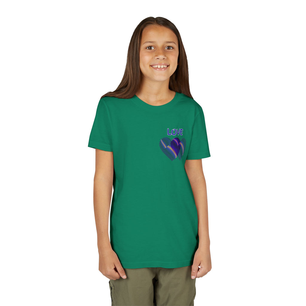Youth Tee — Purple Heart 'LOVE' Graphic Kids T-Shirt