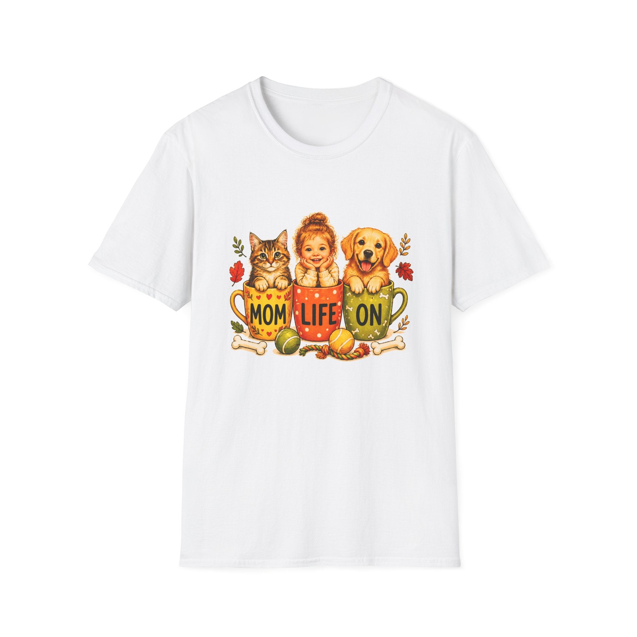Mom Life Shirt, Dog Cat Mom T-Shirt, Cute Mom Graphic Tee, Pet Lover Shirt, Funny Mom Life Tee, Gift for Mom