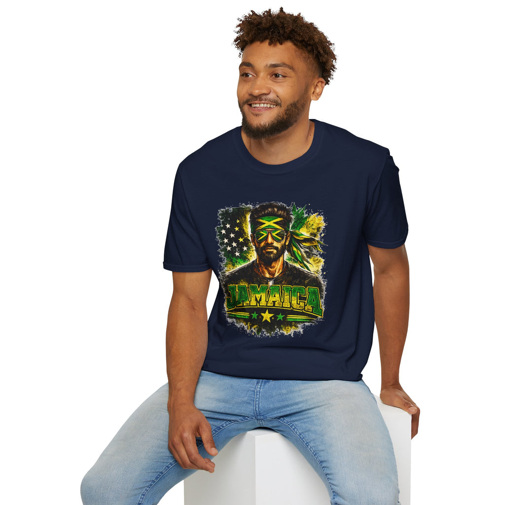 Jamaican Flag Portrait T-Shirt — Reggae Vibe Graphic Tee