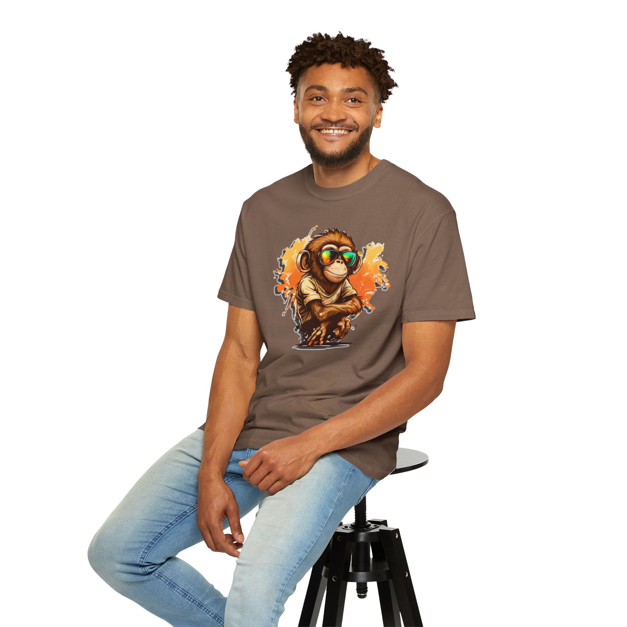 Cool Monkey Graphic T-Shirt | Funny Chimp Sunglasses Tee | Streetwear Animal Shirt | Unisex Casual Gift