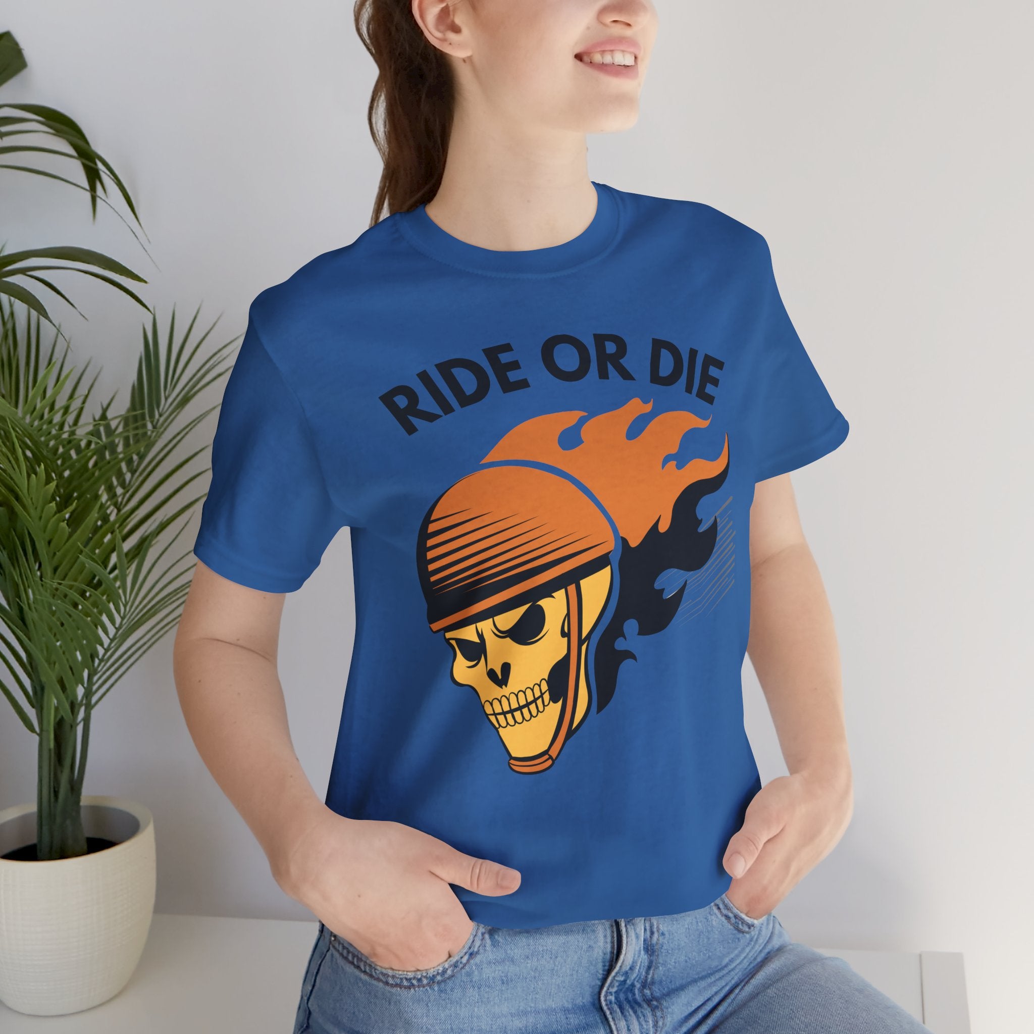 Ride or Die Skull Helmet T-Shirt | Biker Graphic Tee for Men | Vintage Motorcycle Shirt