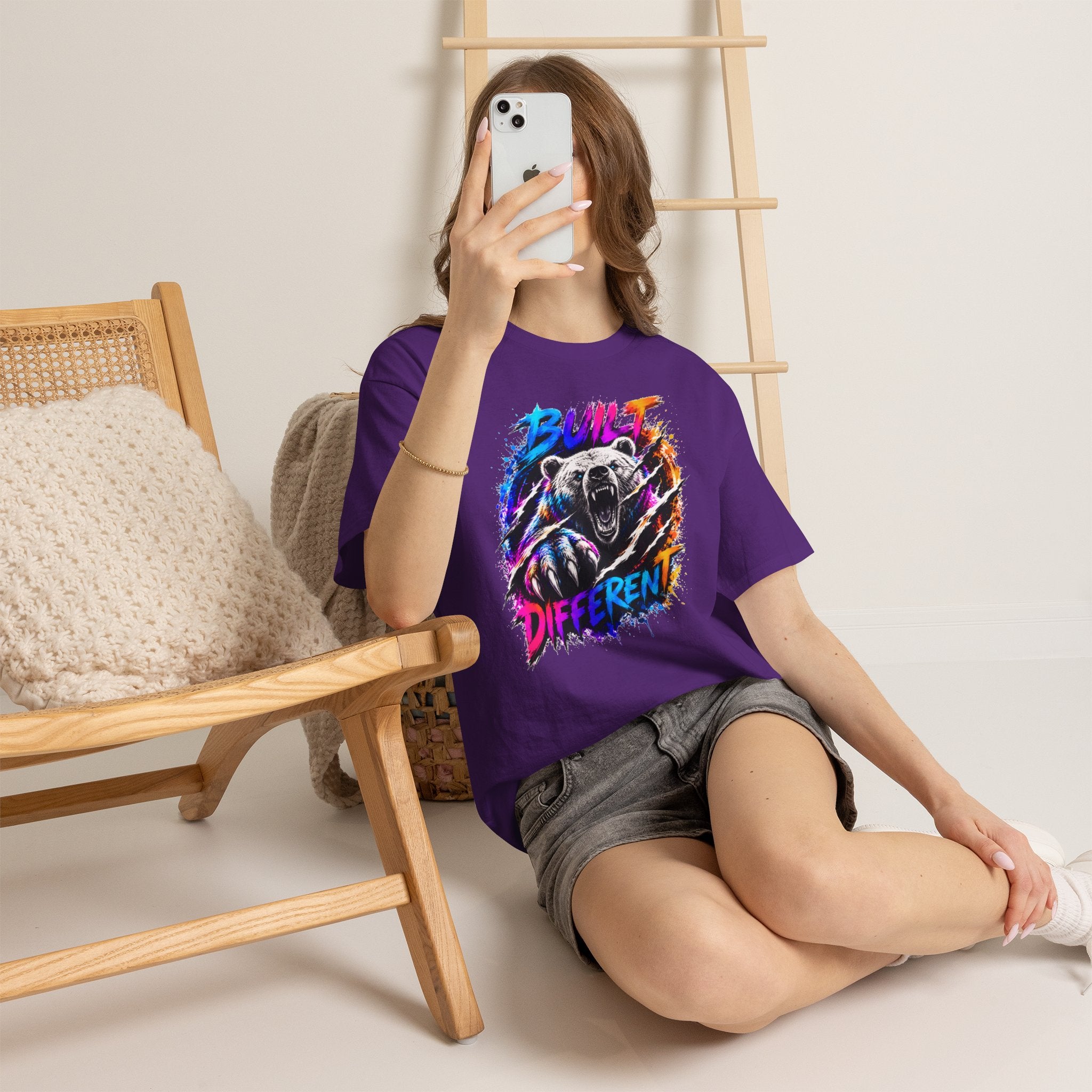 Built Different Bear T-Shirt — Bold Retro Grunge Graphic Tee