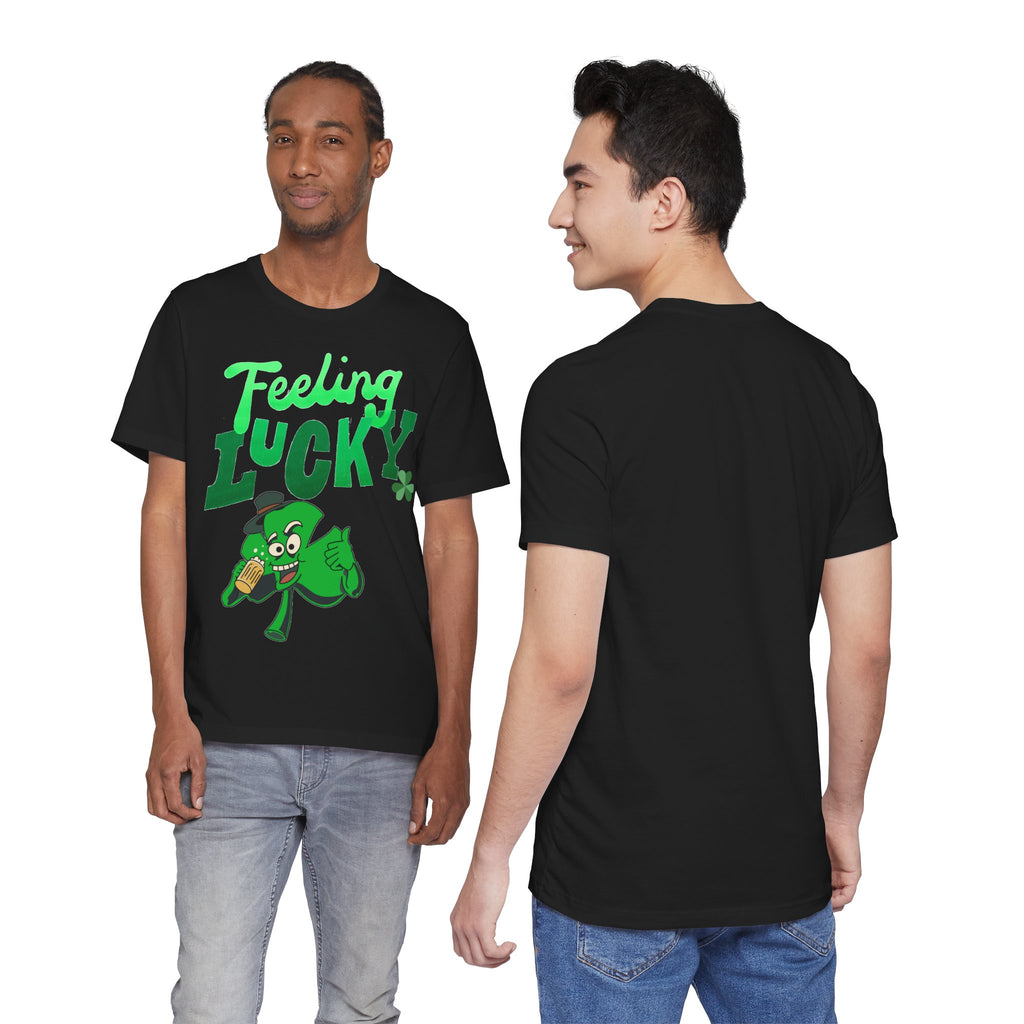 Feeling Lucky St. Patrick's Day T-Shirt — Shamrock Leprechaun Graphic Tee