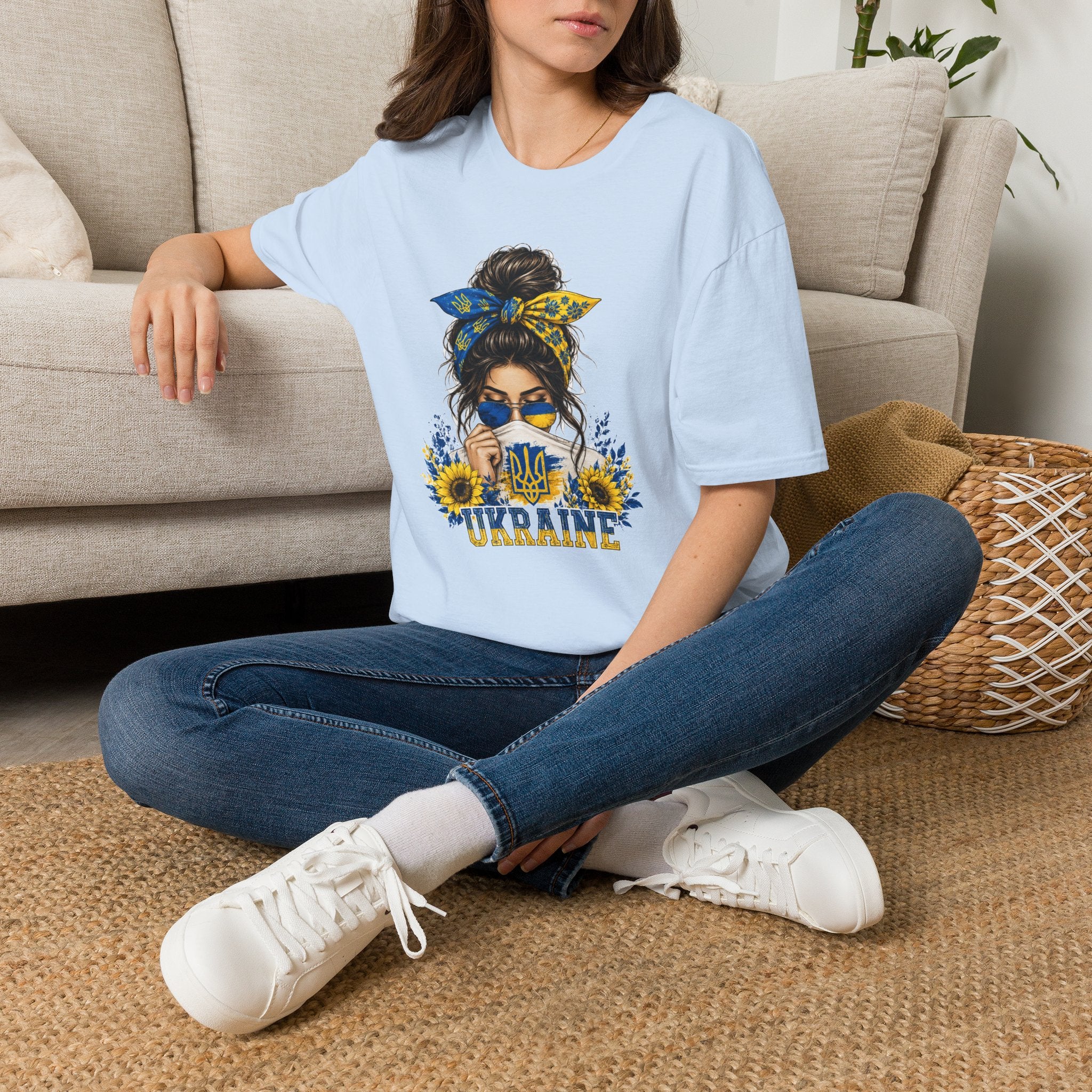 Ukraine Sunflower Bandana T-Shirt — Stylish Patriotic Graphic Tee