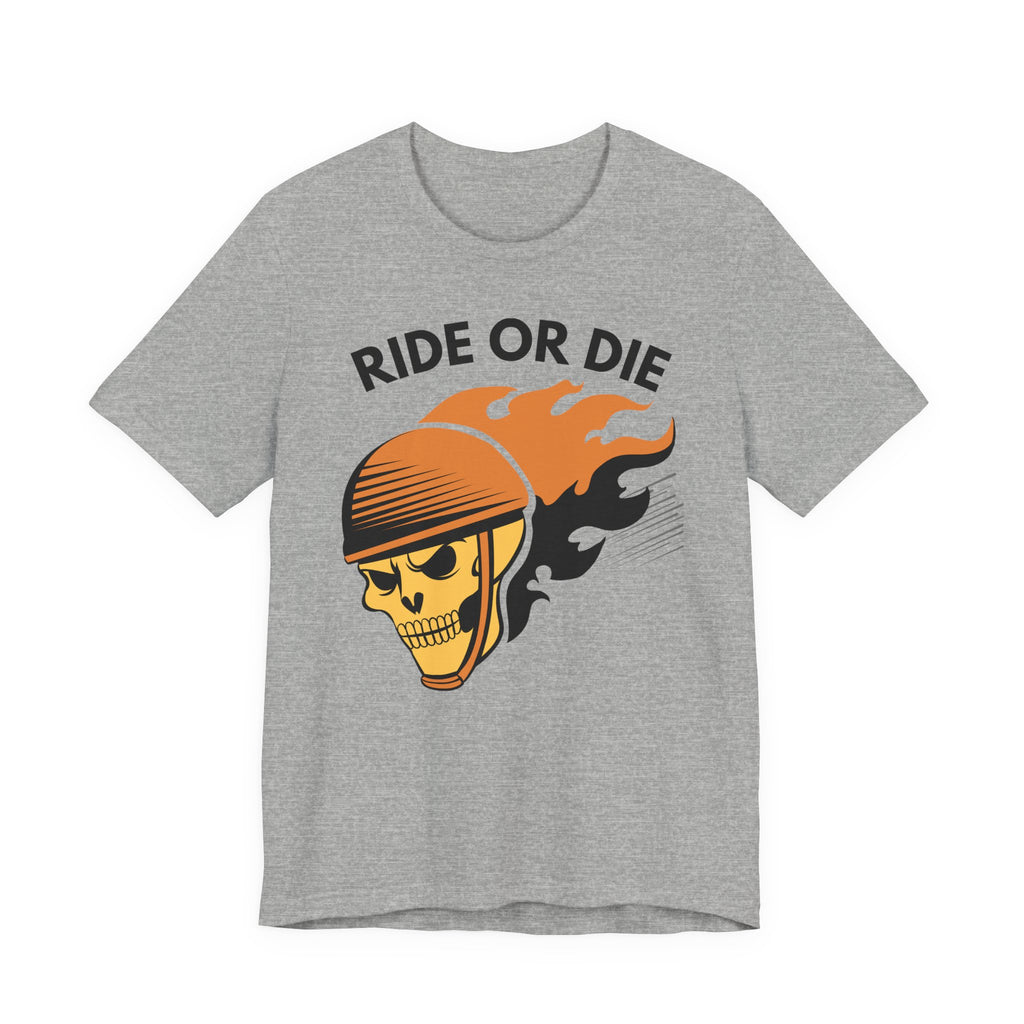 Ride or Die Skull Helmet T-Shirt | Biker Graphic Tee for Men | Vintage Motorcycle Shirt