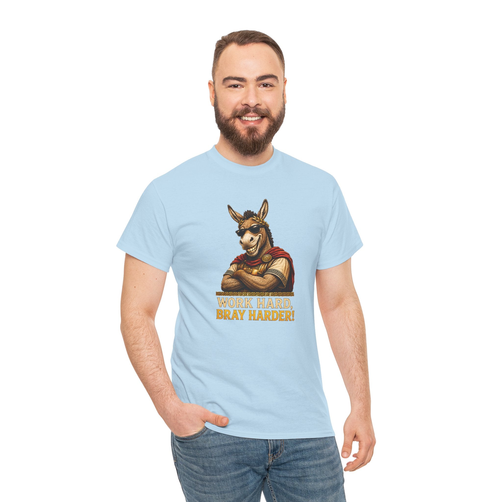 Work Hard Bray Harder T‑Shirt — Funny Donkey Motivational Tee