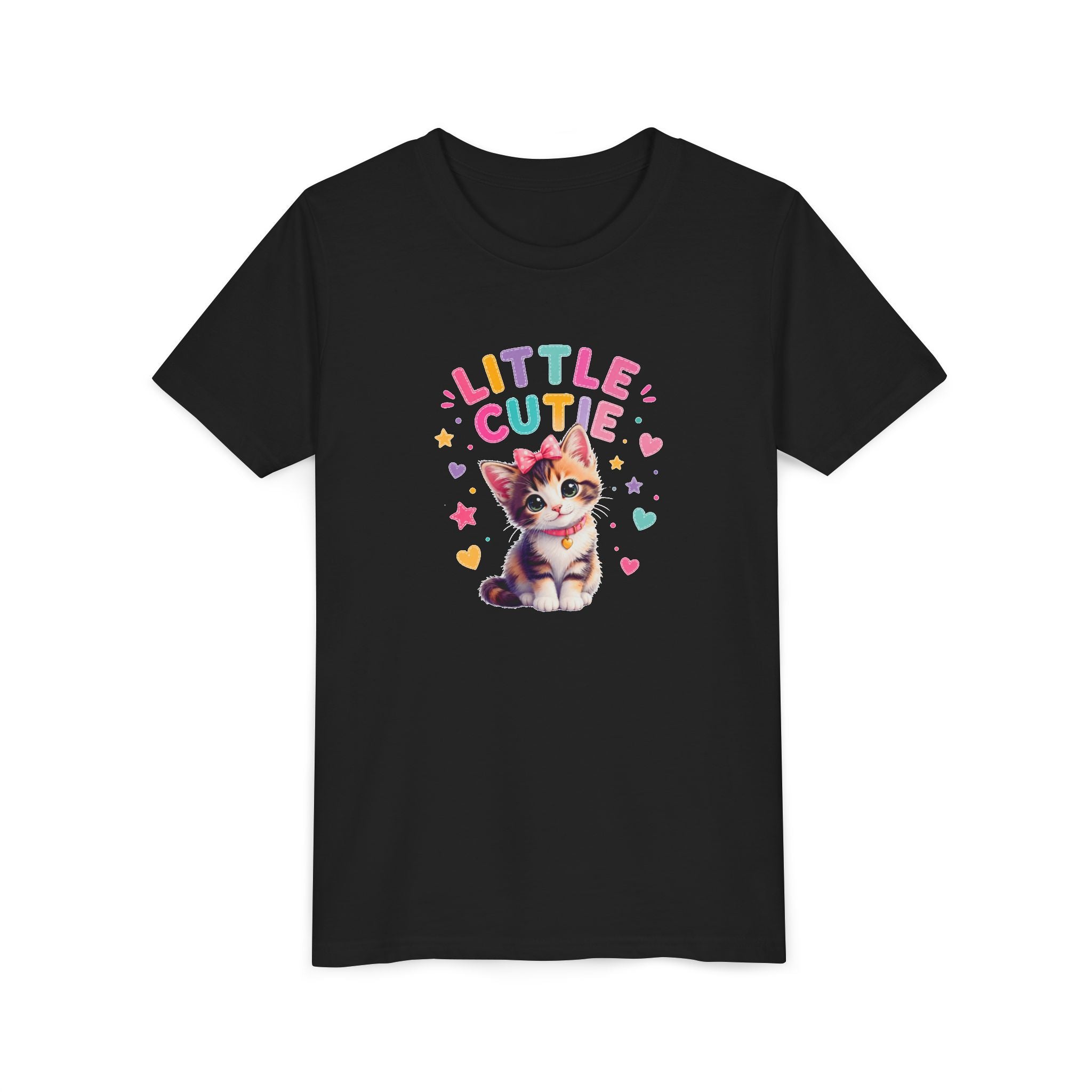 Little Cutie Cat Shirt for Kids, Cute Kitten Youth Tee, Girls Cat T-Shirt, Kawaii Kitty Shirt, Toddler Cat Lover Gift, Cute Animal Tee