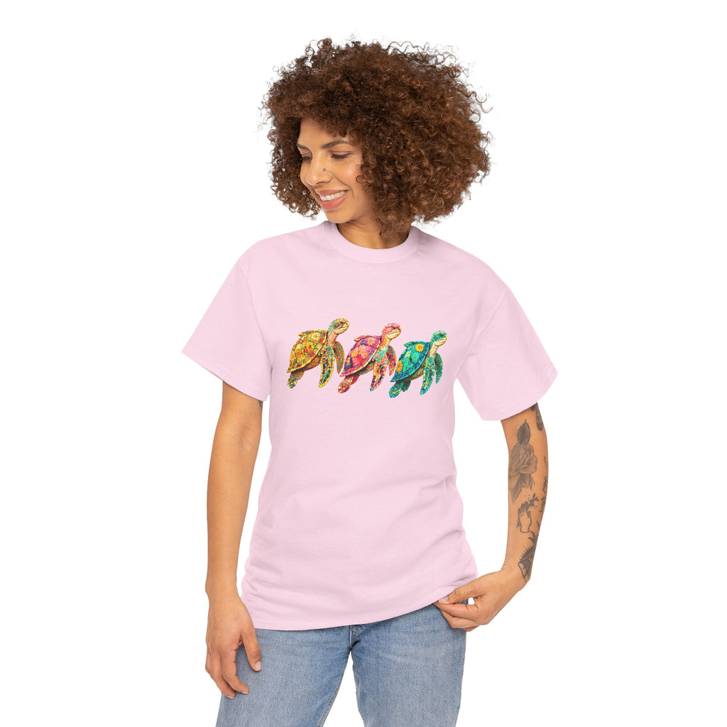 Sea Turtle T-Shirt, Colorful Sea Turtle Tee, Beach Lover Shirt, Ocean Lover Gift, Coastal Graphic Tee, Marine Life Shirt, Summer Vacation Tee
