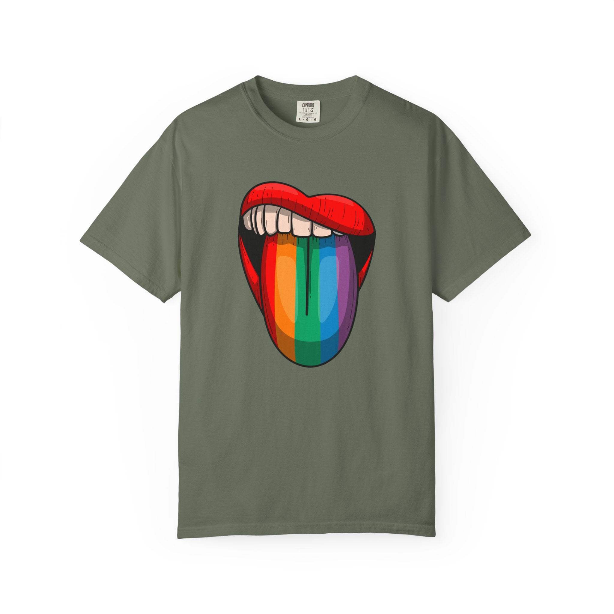 Rainbow Tongue T-Shirt — Pride Lip Graphic Tee