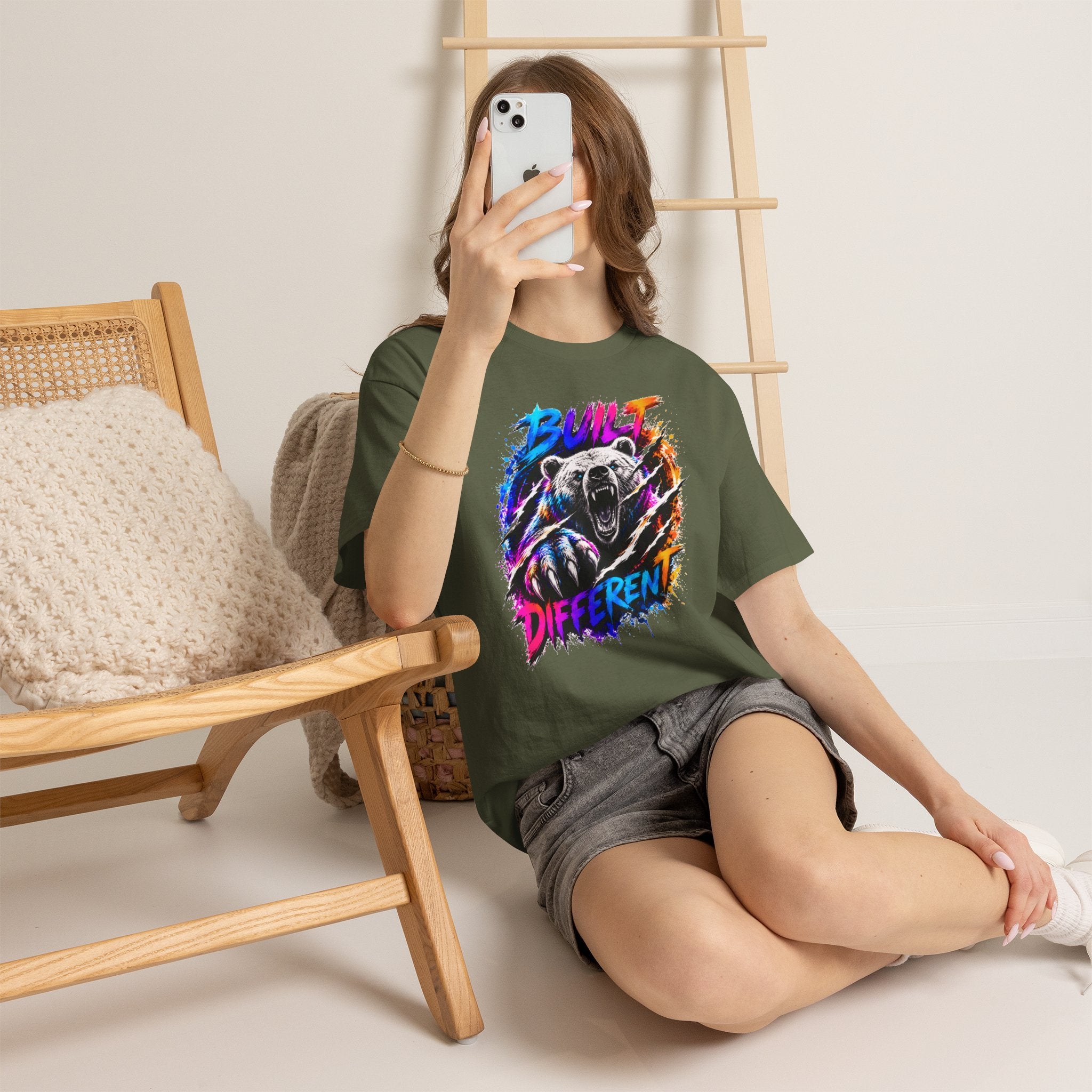 Built Different Bear T-Shirt — Bold Retro Grunge Graphic Tee