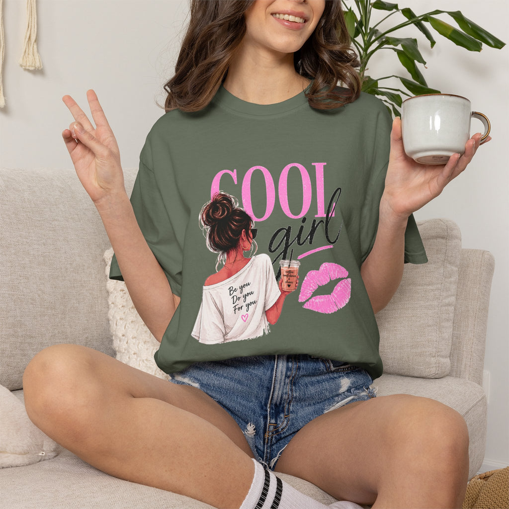 Cool Girl Graphic T‑Shirt — Pink Lip Print Casual Tee